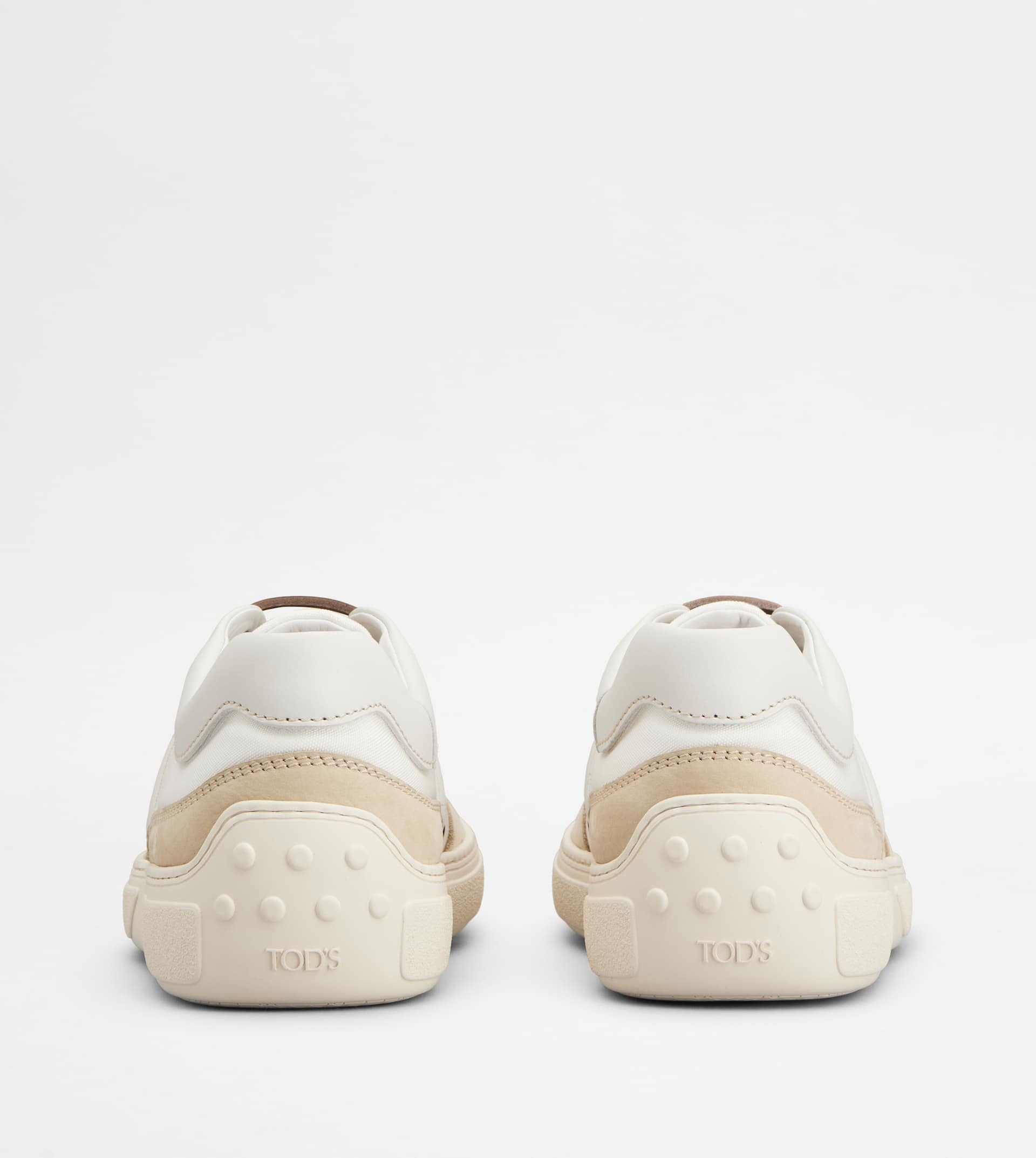 SNEAKERS IN NUBUCK AND FABRIC - BEIGE, WHITE - 3