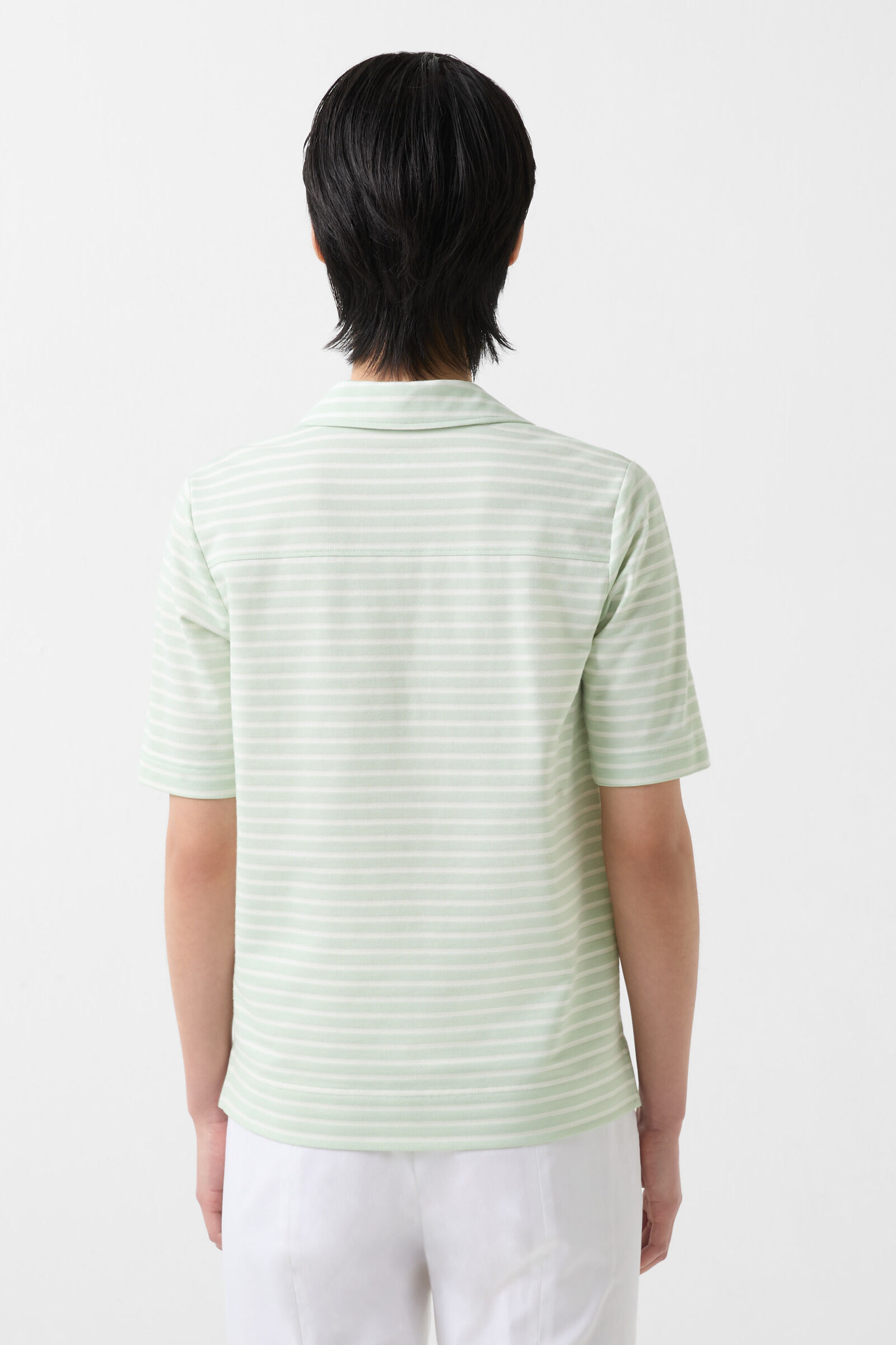 Peony polo shirt in Light green/off-white - 3