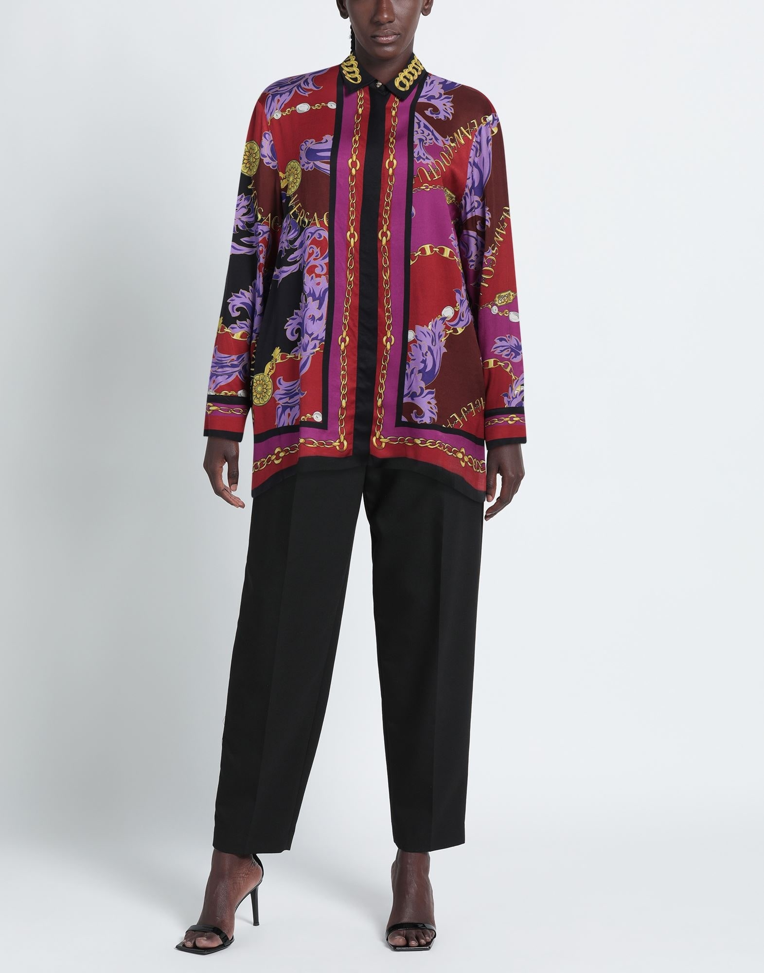 Burgundy Women's Patterned Shirts & Blouses - 2