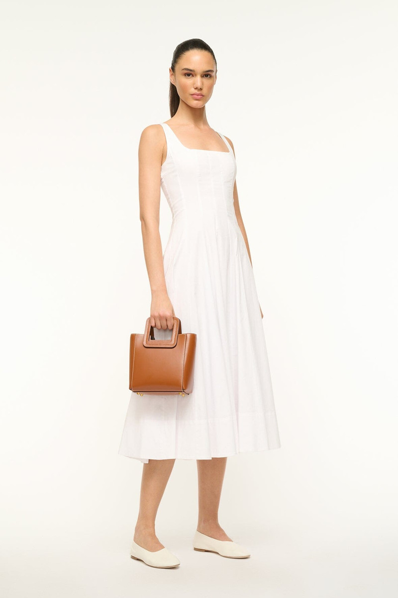 STAUD STAUD MINI SHIRLEY LEATHER BAG | SADDLE outlook