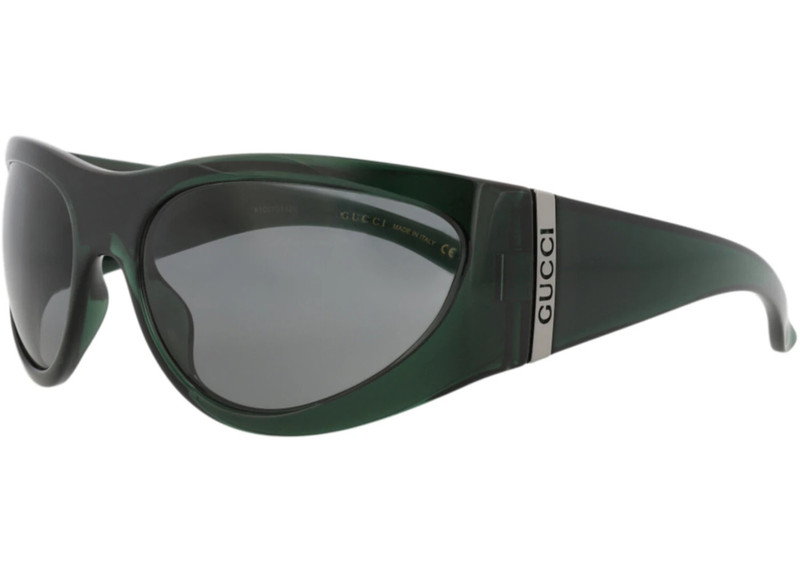 GUCCI Gucci Shield-Frame Injection Sunglasses Green Green Grey (GG1575S-30014846-003) outlook