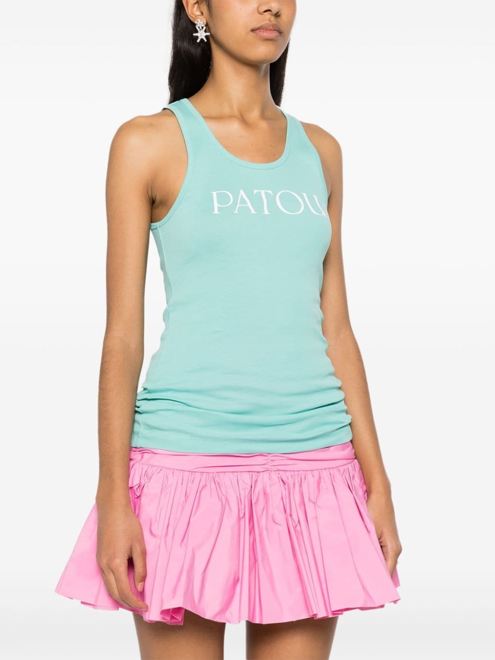 logo-print cotton top - 3