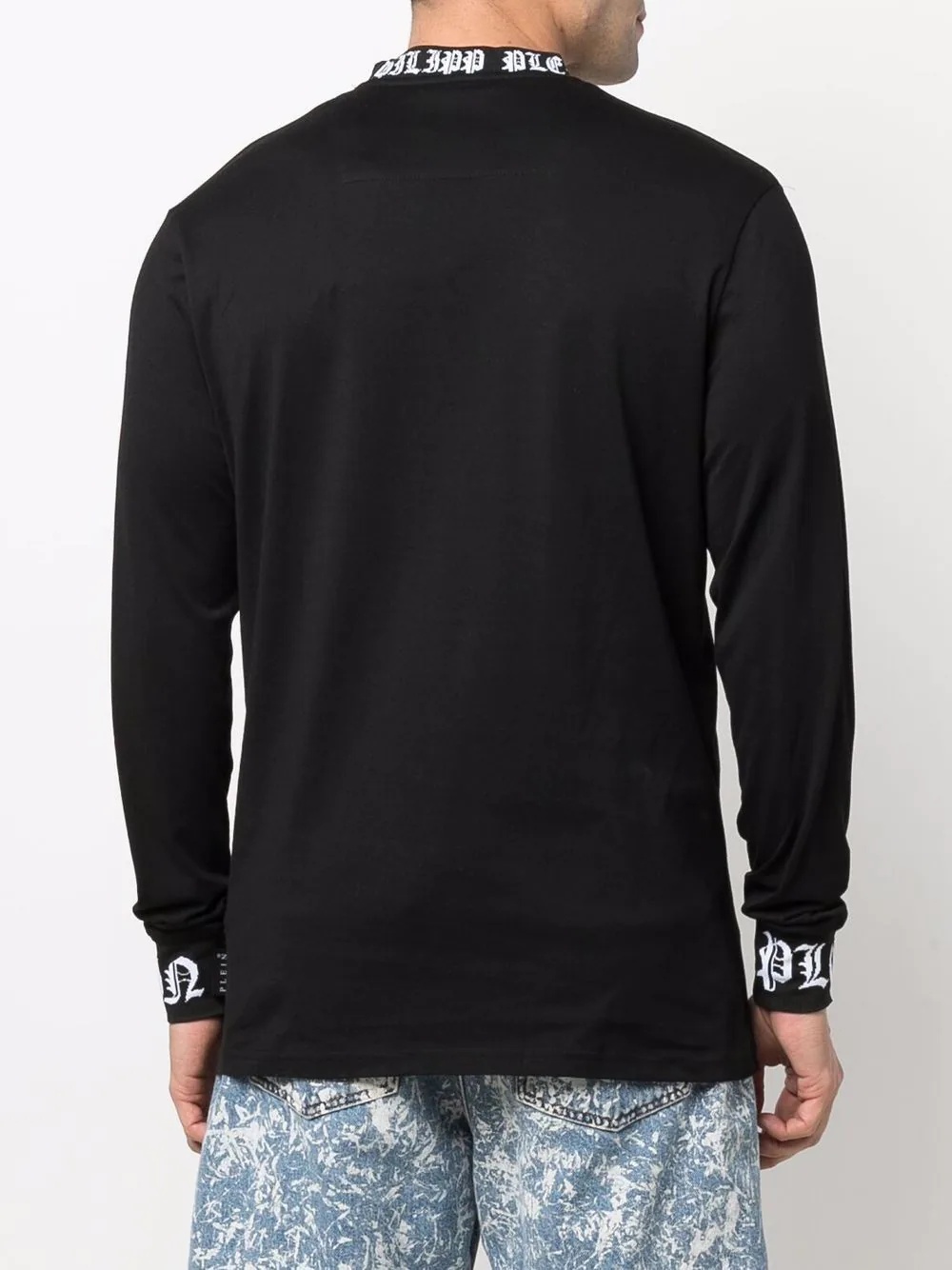 logo-trim long-sleeve top - 4