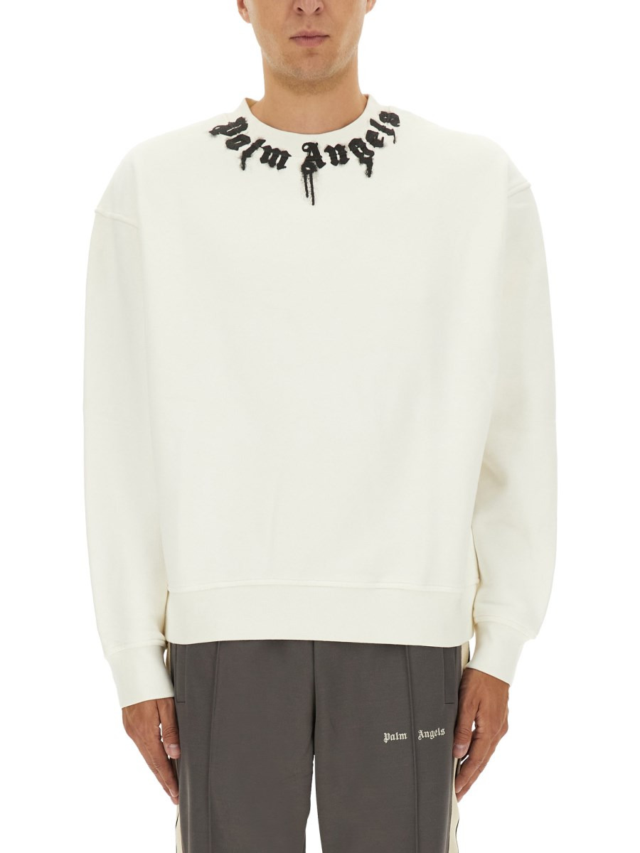 COTTON SWEATSHIRT WITH LOGO PRINT - 1