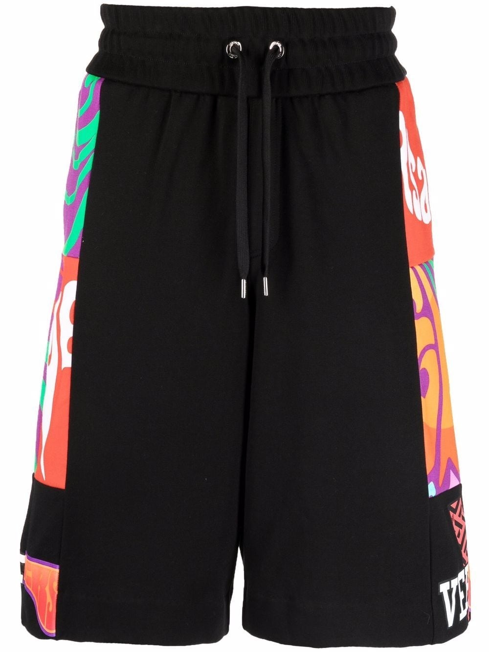 abstract-print cotton track shorts - 1