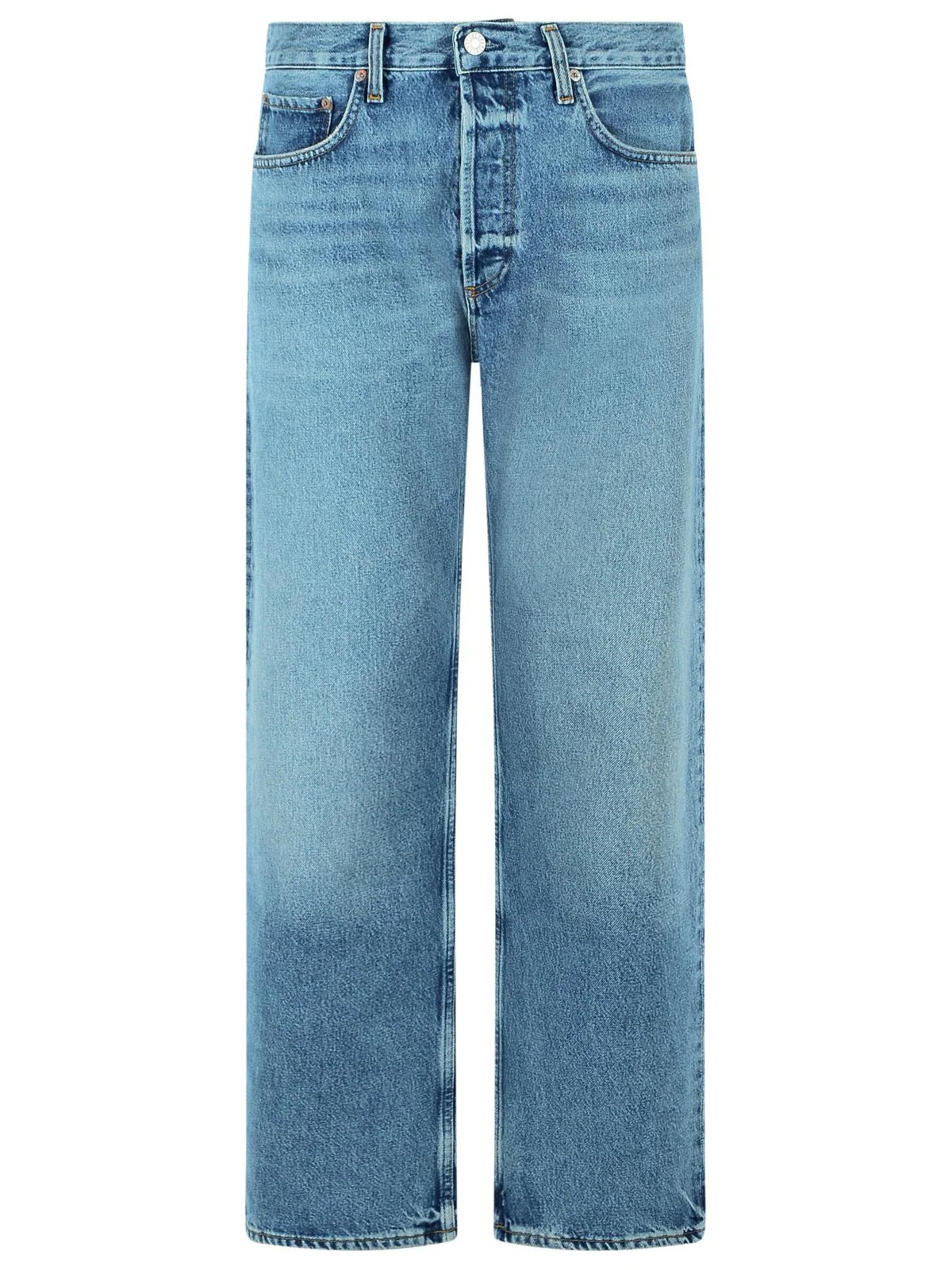 Agolde 'MAGNUS Mid Rise Bow Legs' 'FRICTION' Cotton Jeans - 1