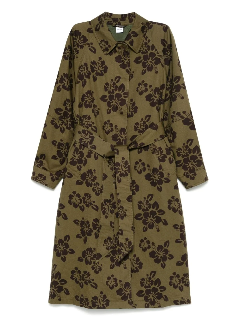 hibiscus-print coat - 1