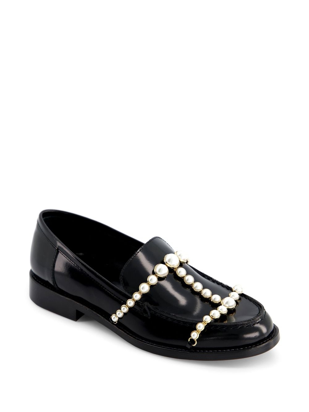 pearl-embellished leather loafers - 2