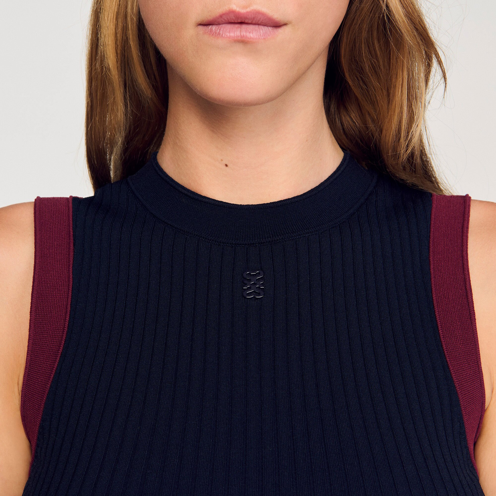 TWO-TONE KNIT TOP - 3
