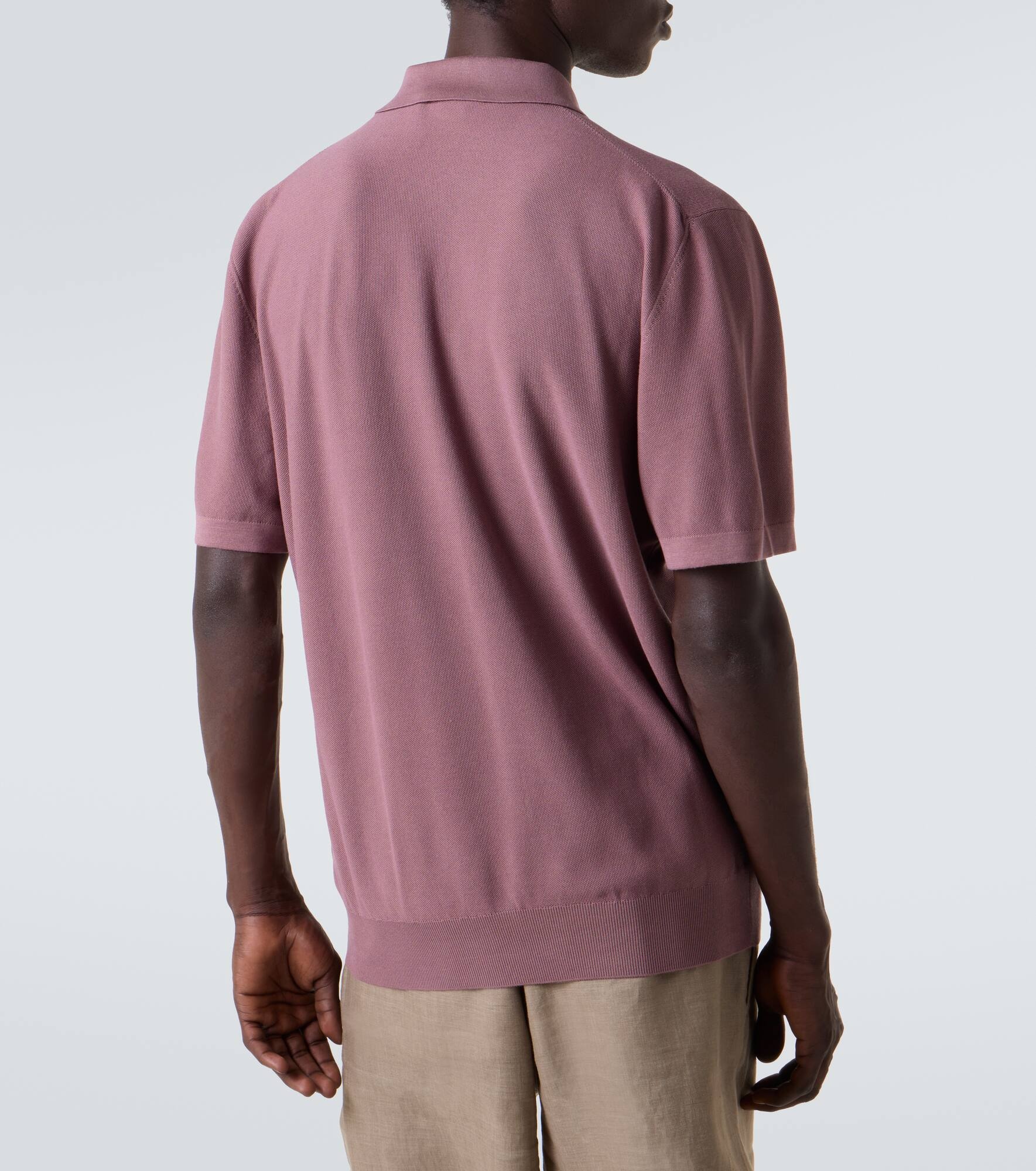 Cotton and silk polo shirt - 4