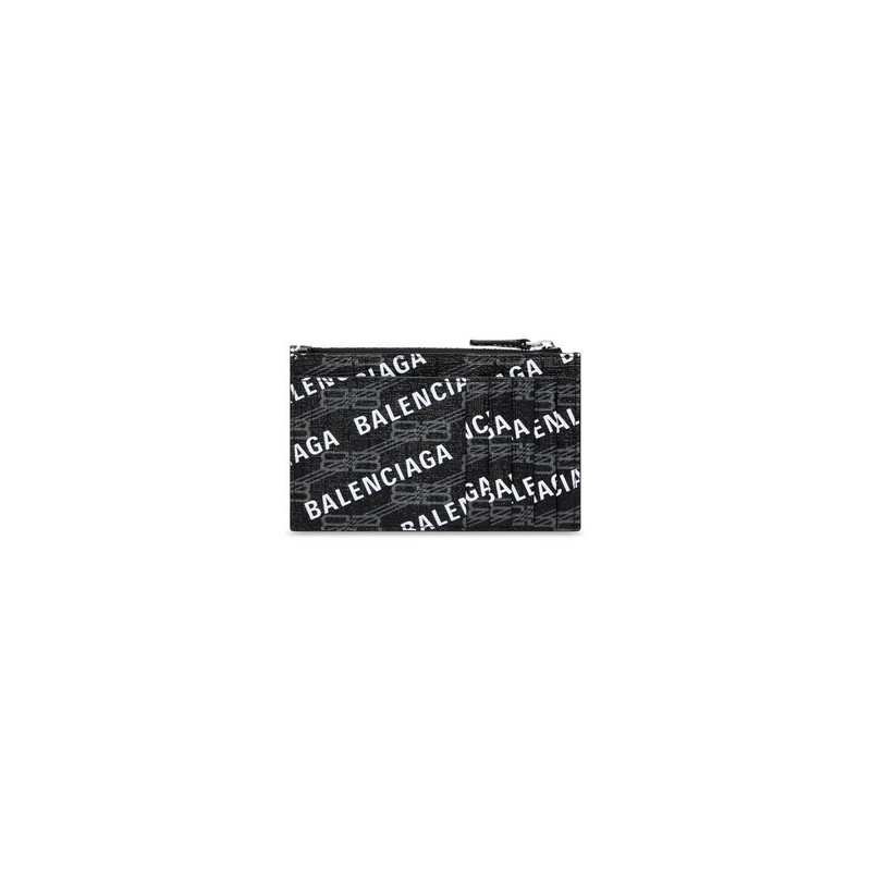 BALENCIAGA Women's Signature Large Long Coin And Card Holder Bb Monogram Coated Canvas And Allover Logo  in Bla outlook