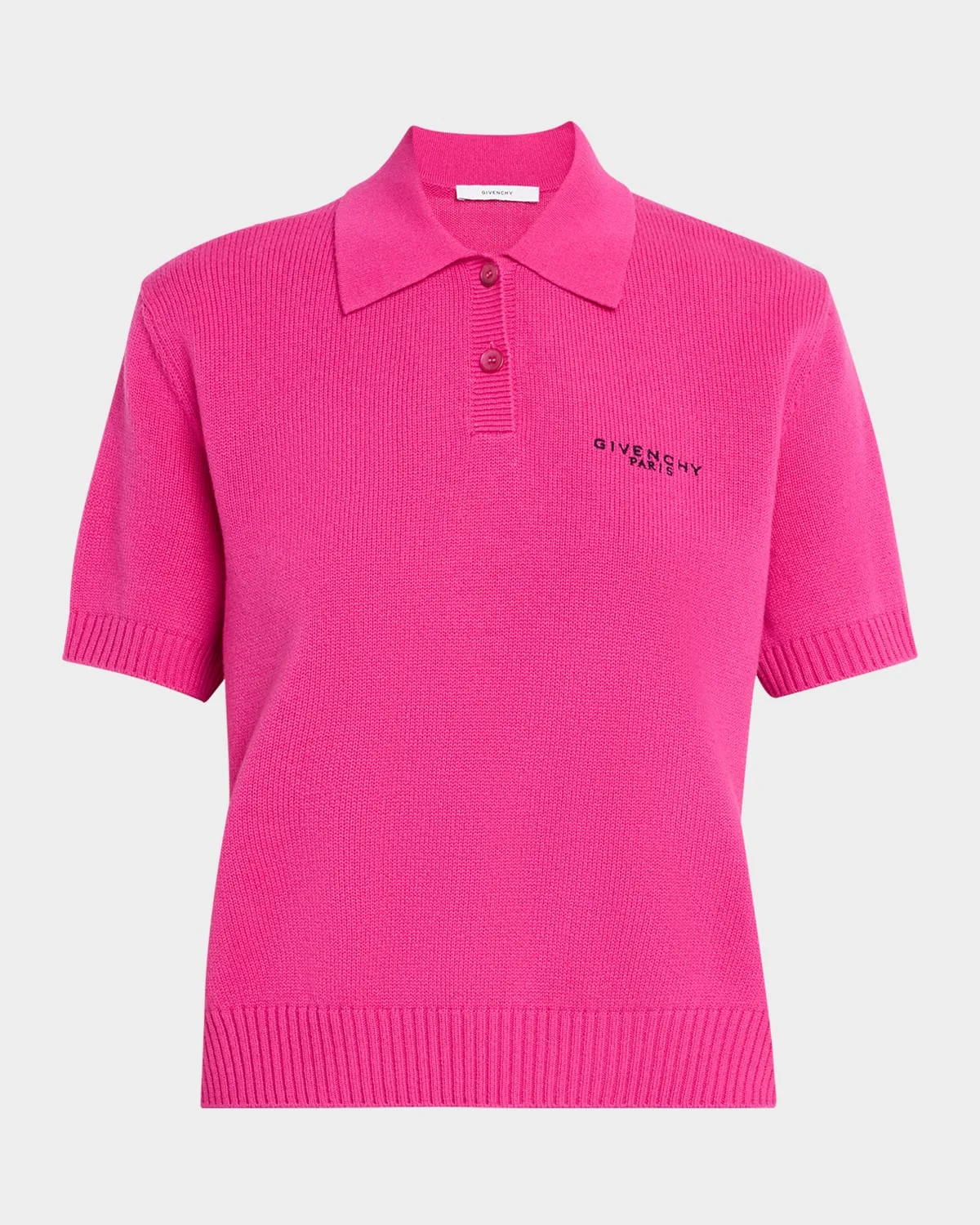 Short-Sleeve Cashmere-Wool Polo Shirt - 1