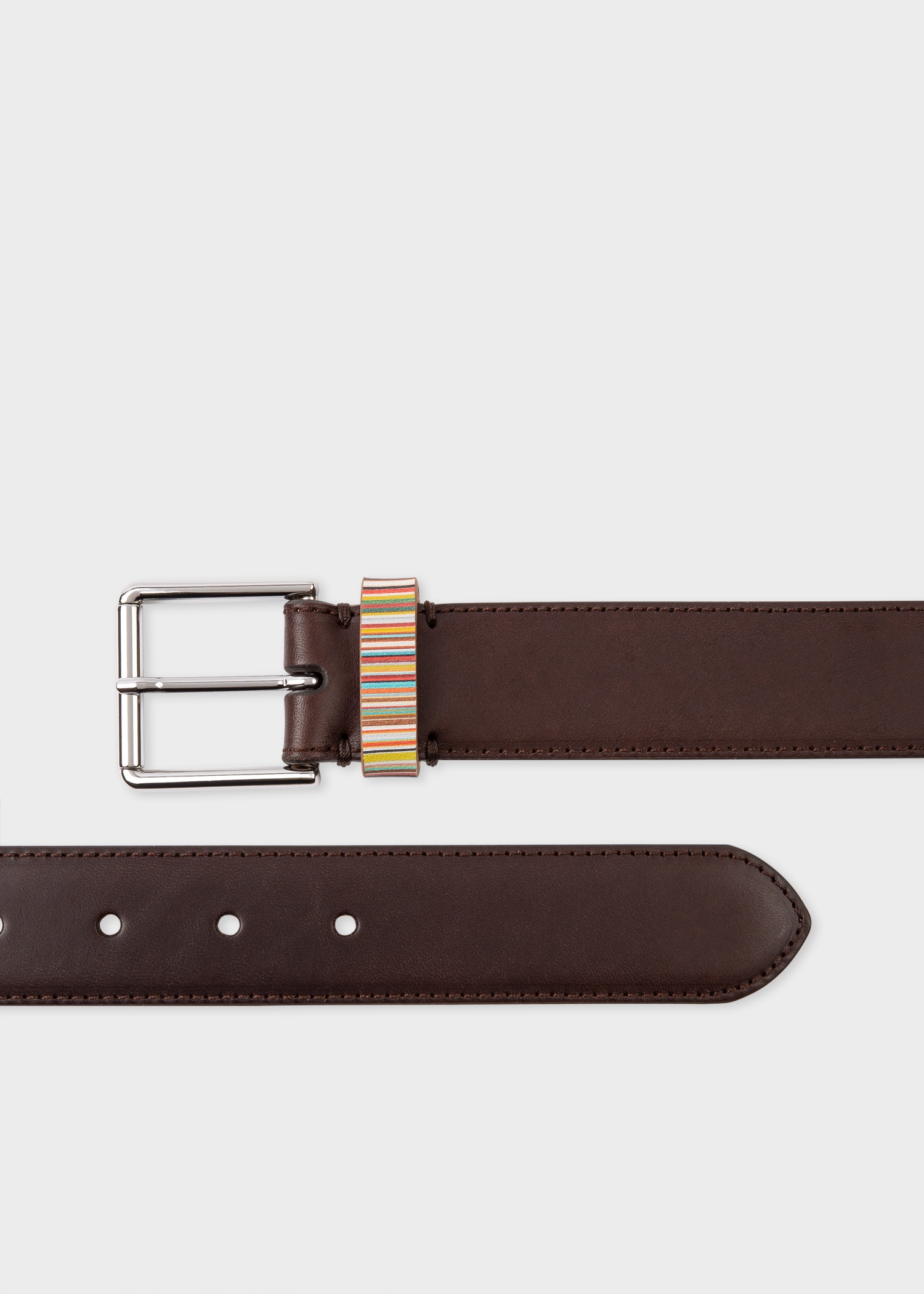 Leather Belt With 'Signature Stripe' Keeper - 3