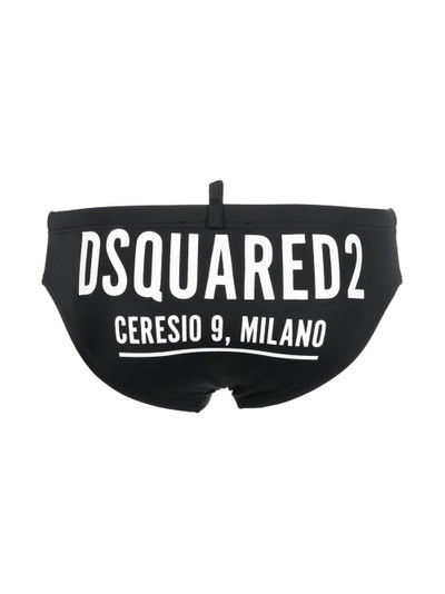 DSQUARED2 logo-print swimming trunks outlook