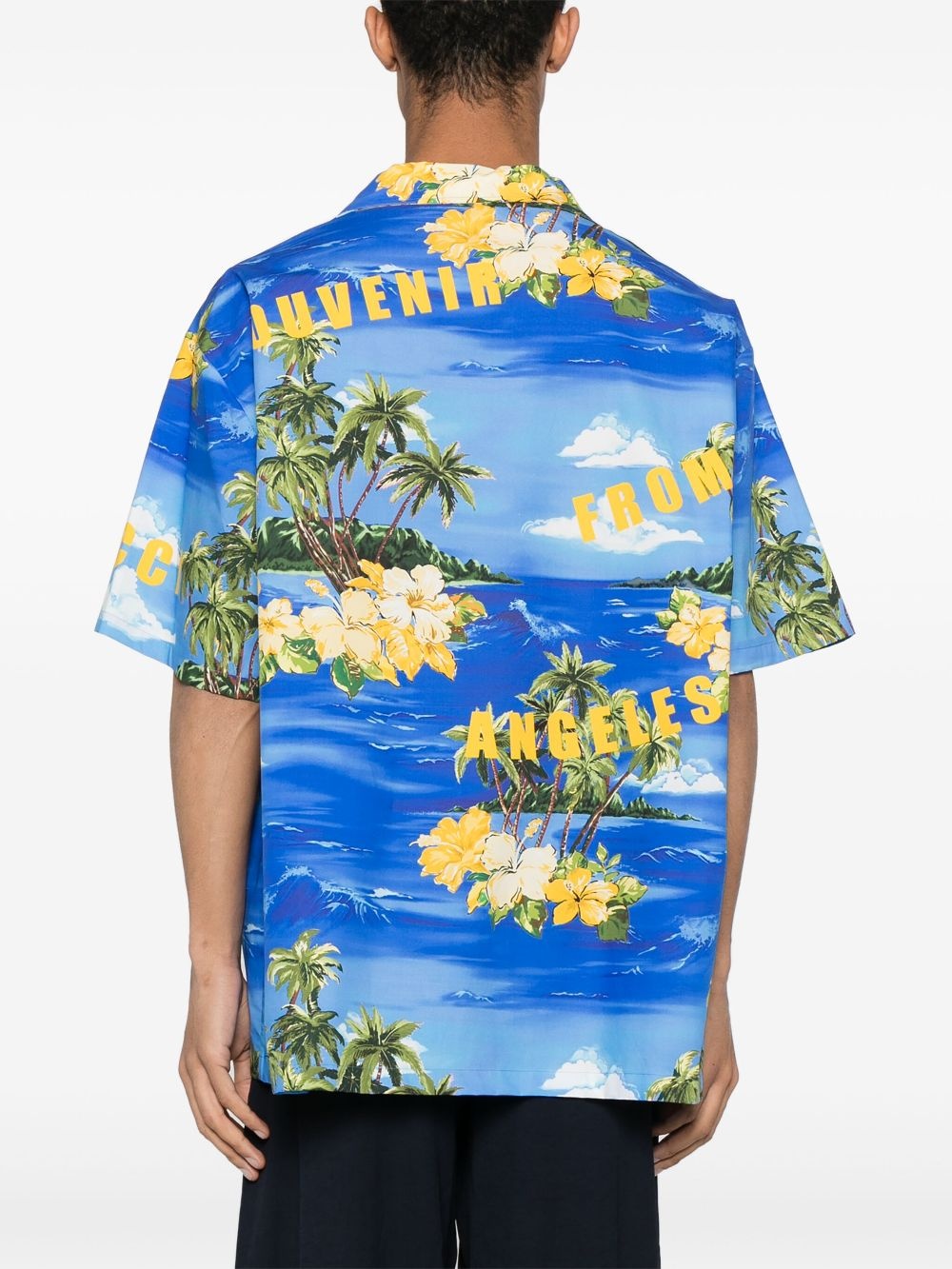 palm tree-print bowling shirt - 4