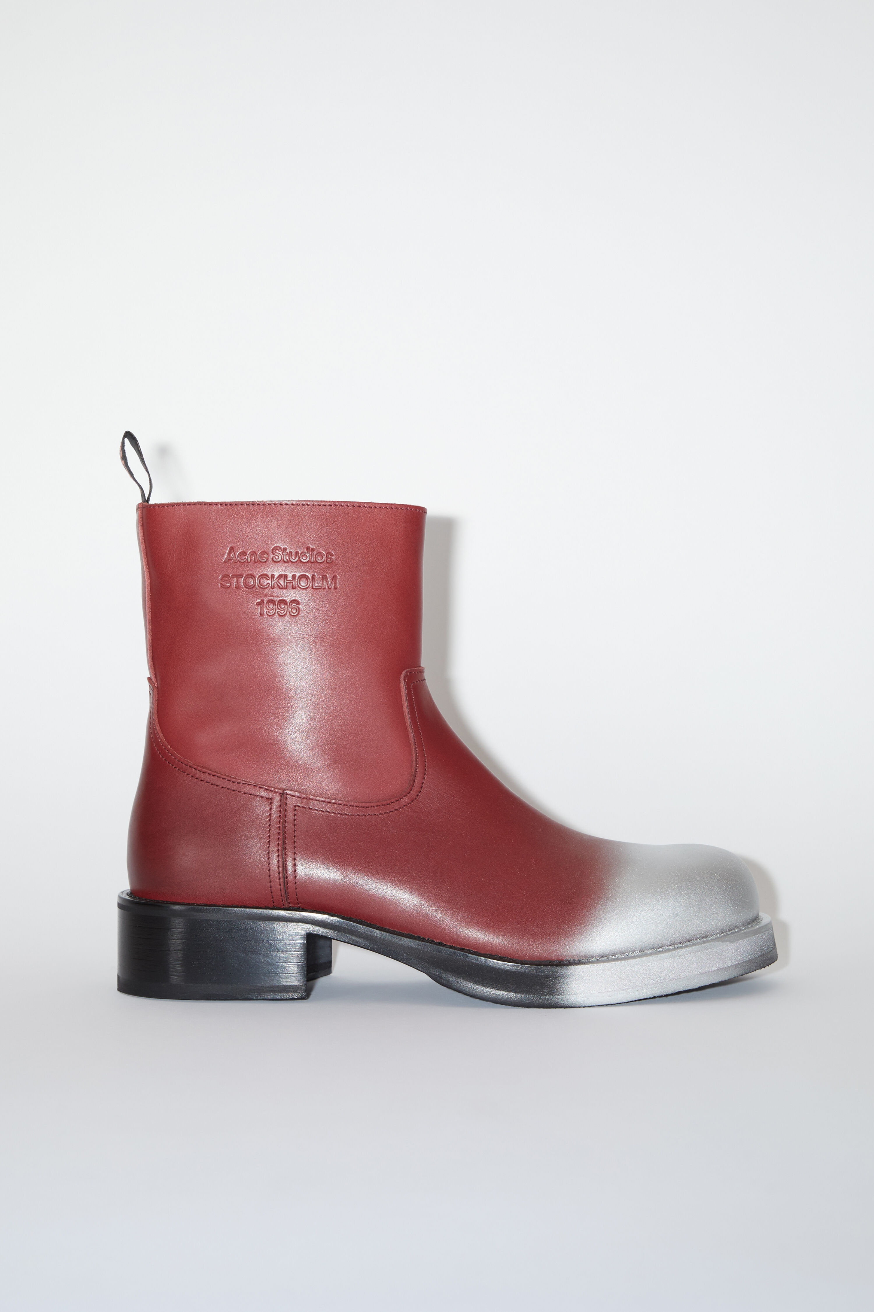 Low leather boots - Burgundy - 1