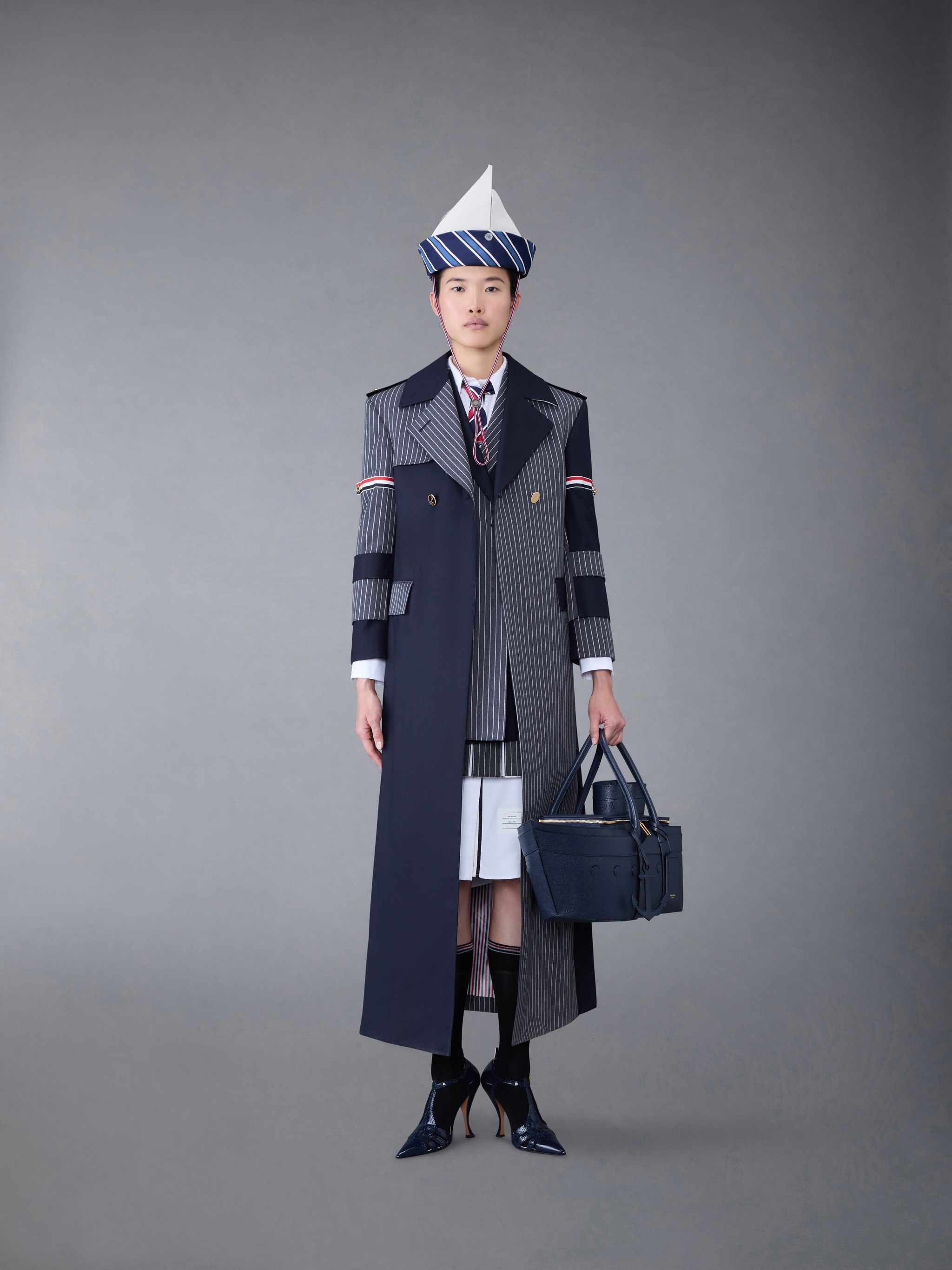 Pinstripe Suiting Pleated Mini Skirt - 3