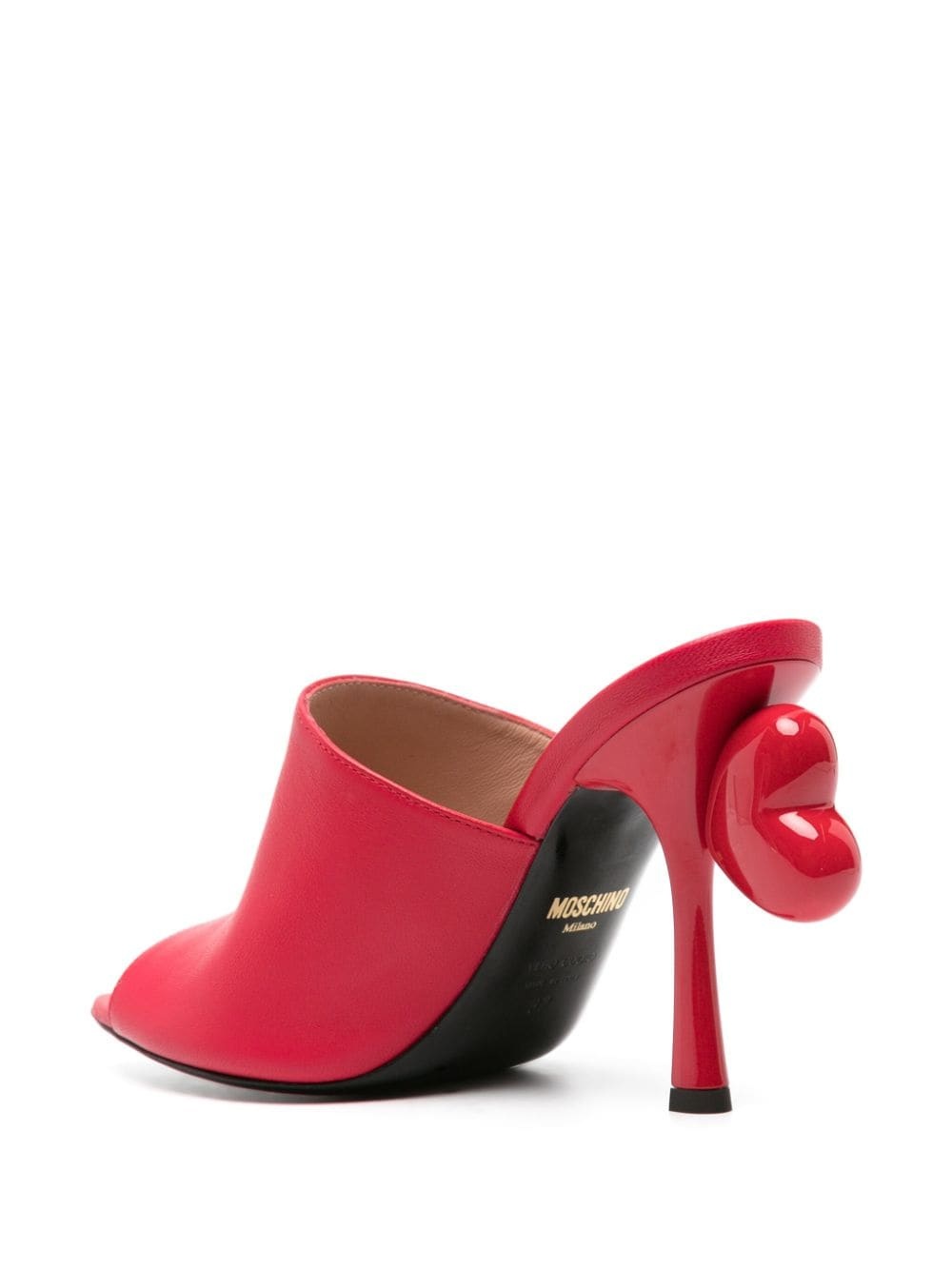 100mm heart-detail leather mules - 3