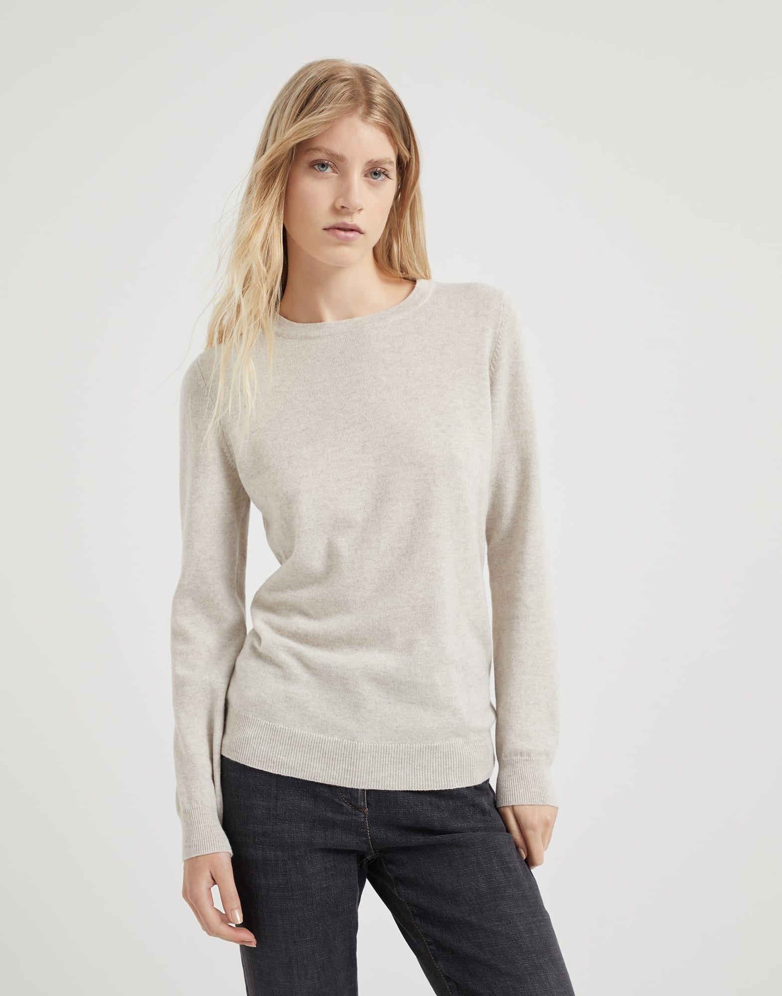 Cashmere sweater with monili - 1