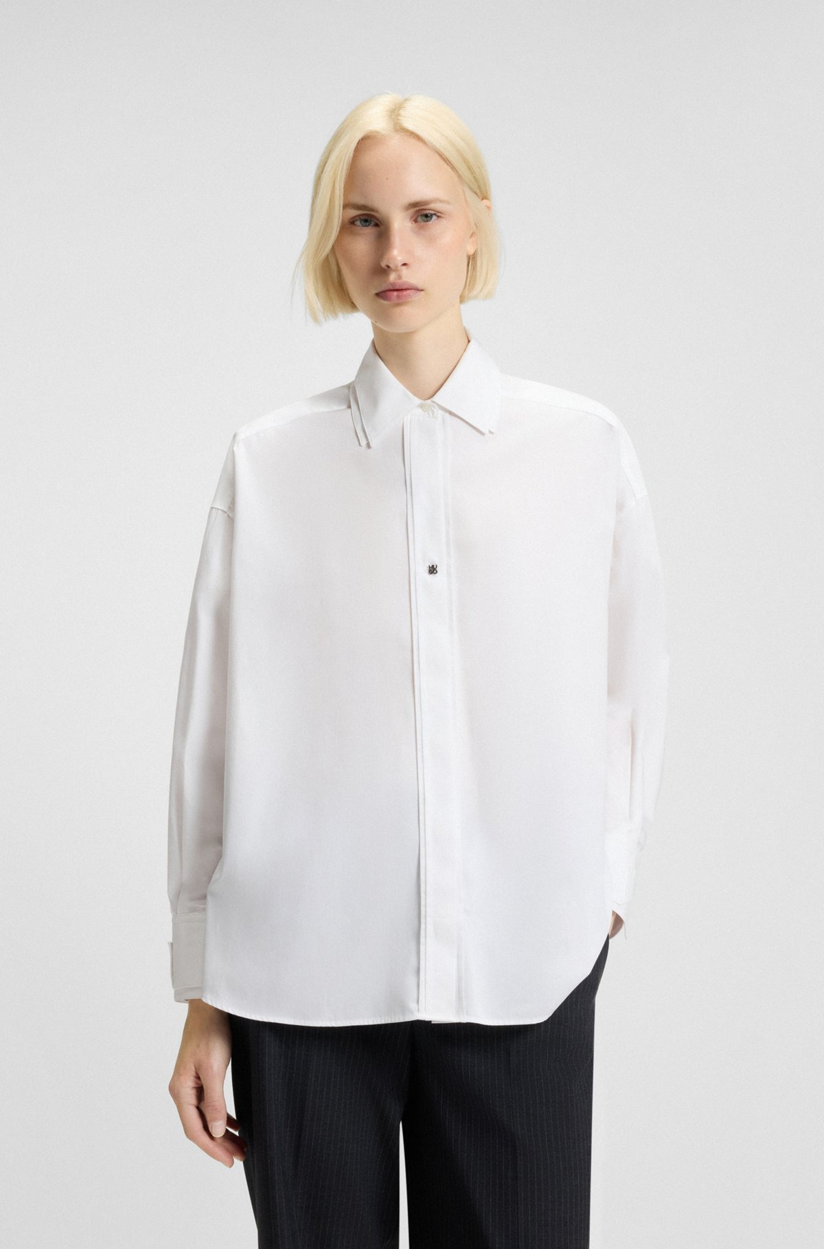 REGULAR-FIT BLOUSE WITH STACKED-LOGO BUTTON - 2