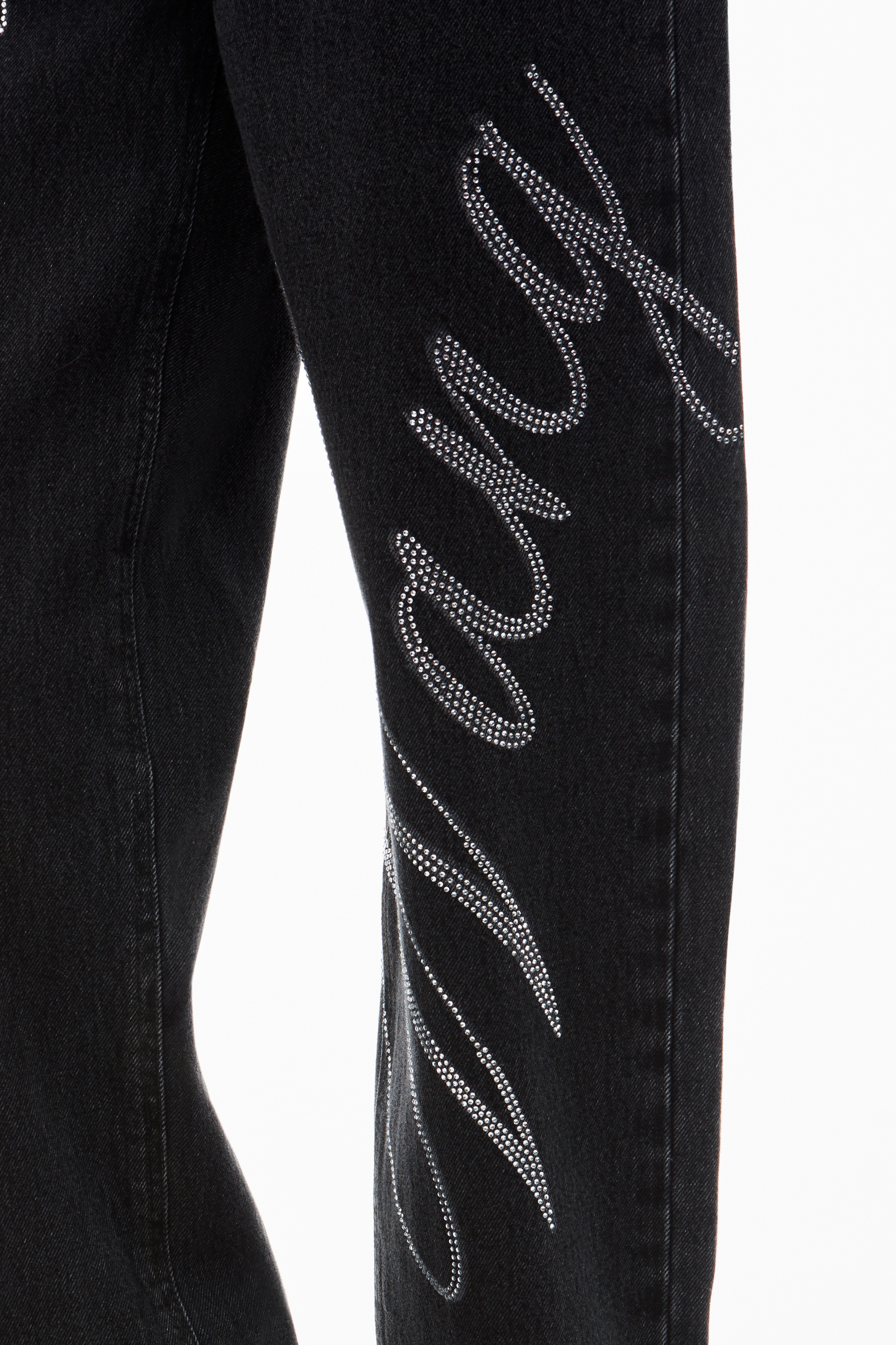 EZ Mid Rise Jean in Crystal Hotfix Logo - 4