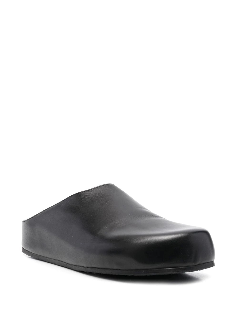 round-toe leather slippers - 2