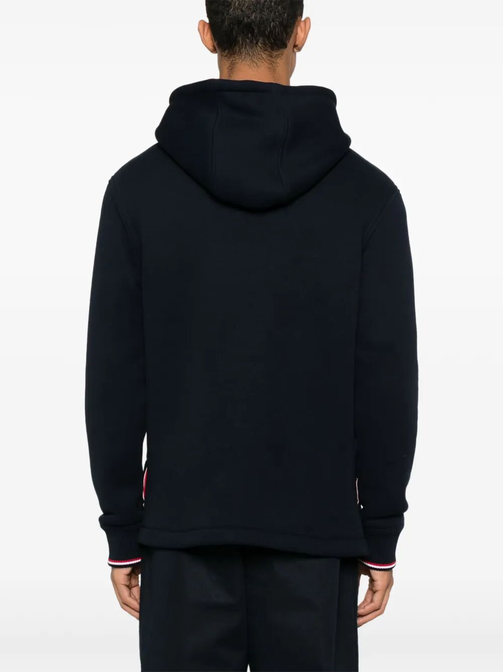 Thom Browne Men Oversized Hoodie Pullover With Rwb Tipping Stripe In Chunky Loopback - 2