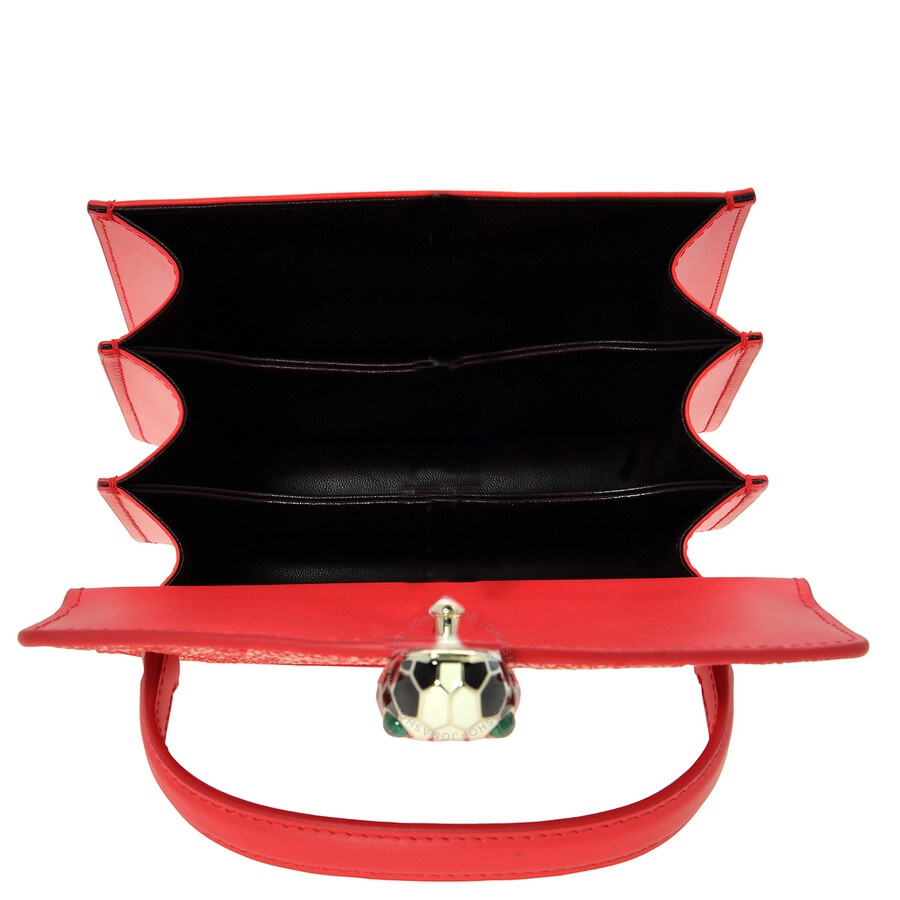 Bvlgari Galuchat Serpenti Forever Crossbody in Red - 4