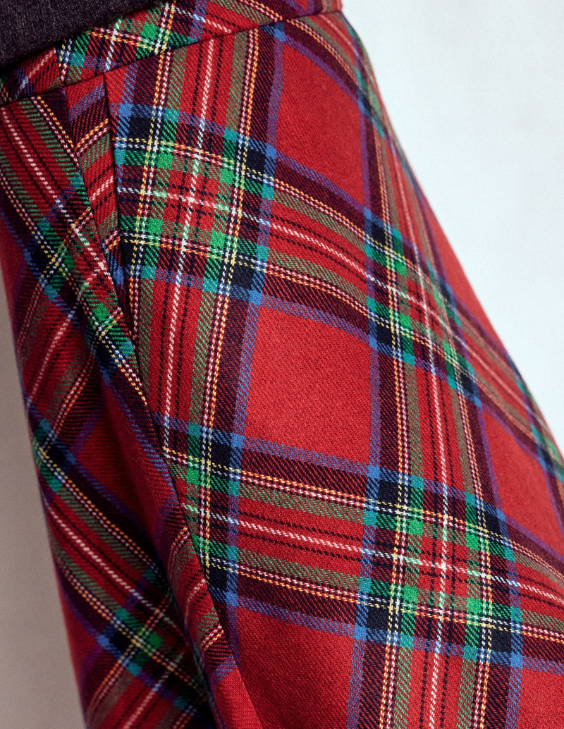 Hayley Wool Midi Skirt-Red, Blue and Green Check 3