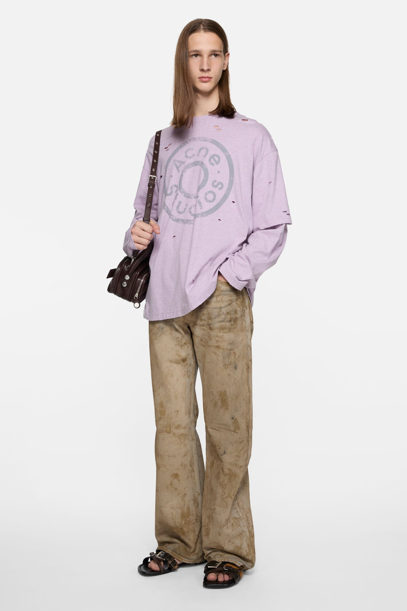 Acne Studios Layered logo t-shirt - Faded purple outlook