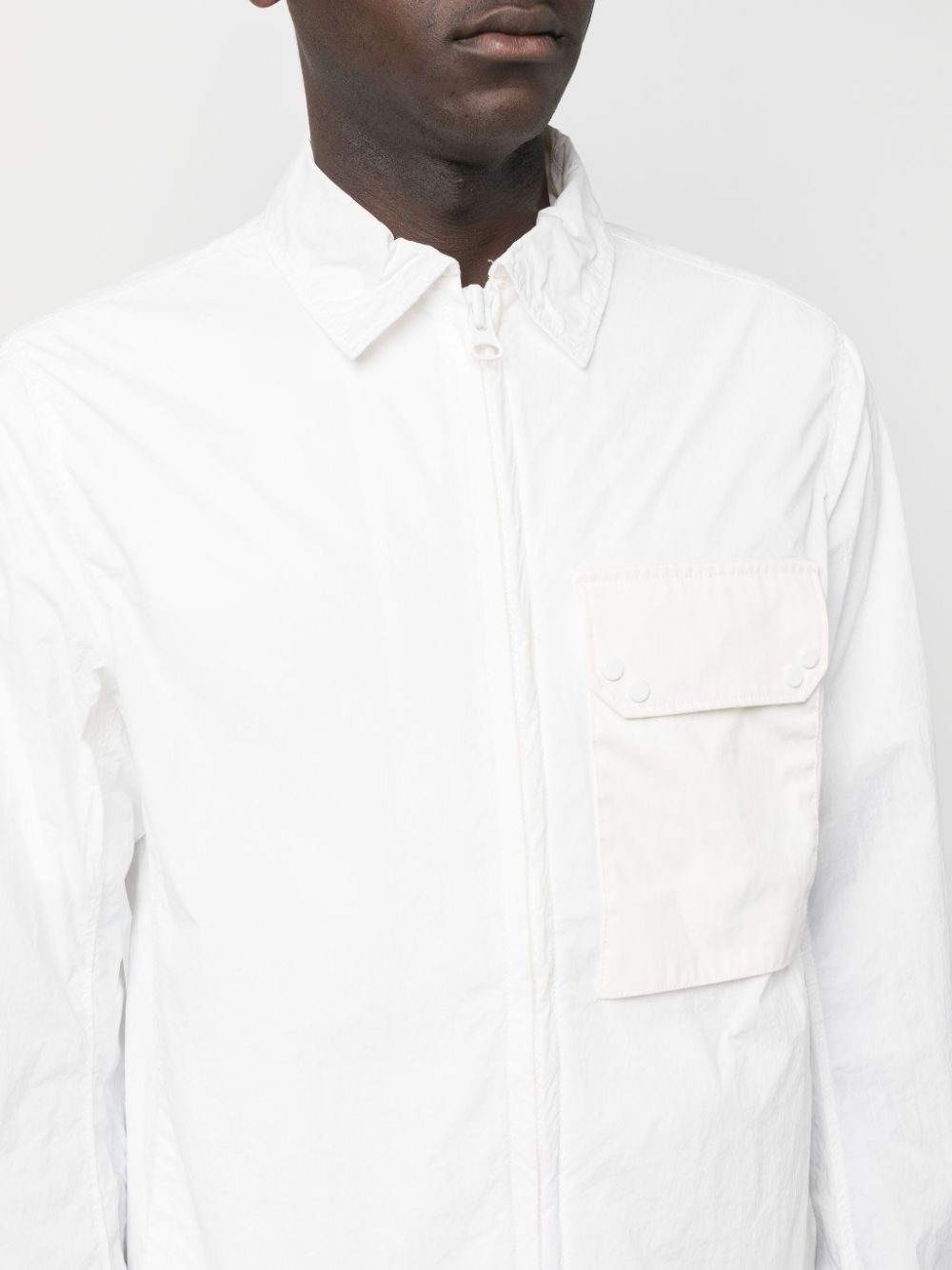 pocket zip-up shirt jacket - 5
