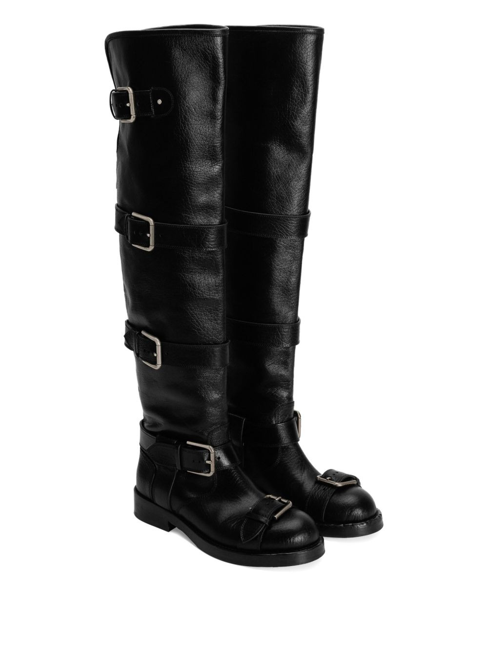 buckle-strap leather boots - 2