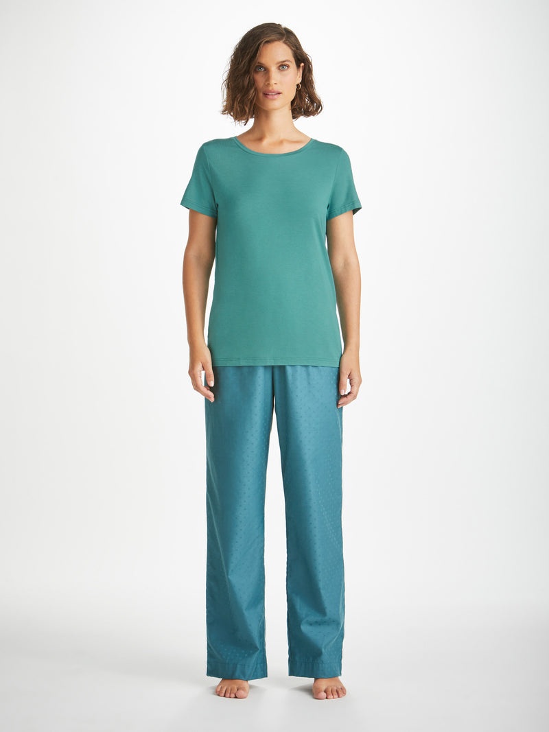 Women's T-Shirt Lara Micro Modal Stretch Teal - 3