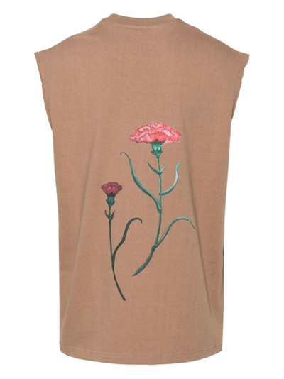 Song for the Mute Red Flowers cotton tank top outlook