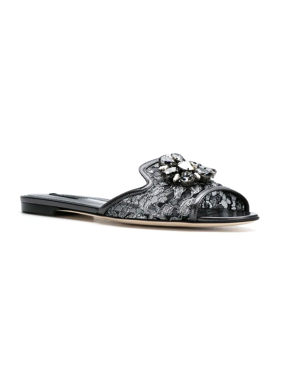 Rainbow Lace brooch-detail sandals - 2