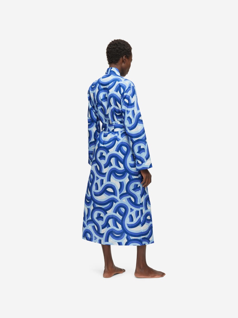 Women's Long Dressing Gown Ledbury 51 Cotton Batiste Blue - 6