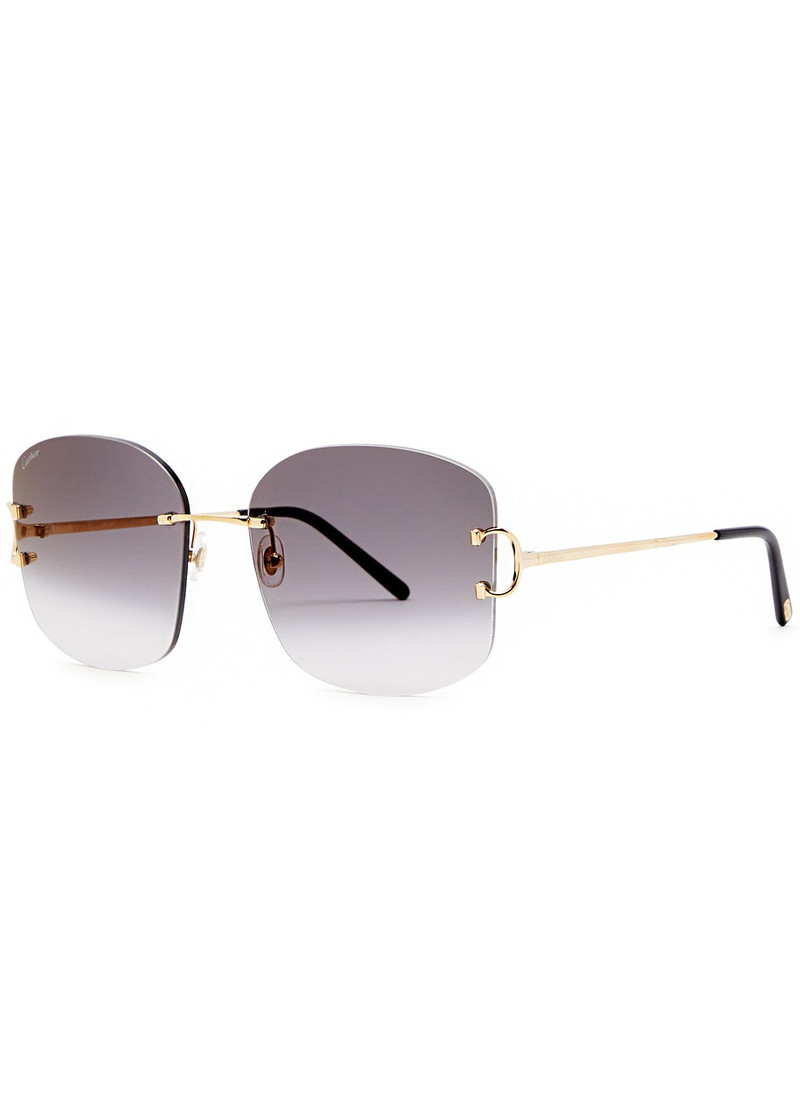 Cartier Cartier Signature C De Cartier Rimless Oversized Sunglasses outlook