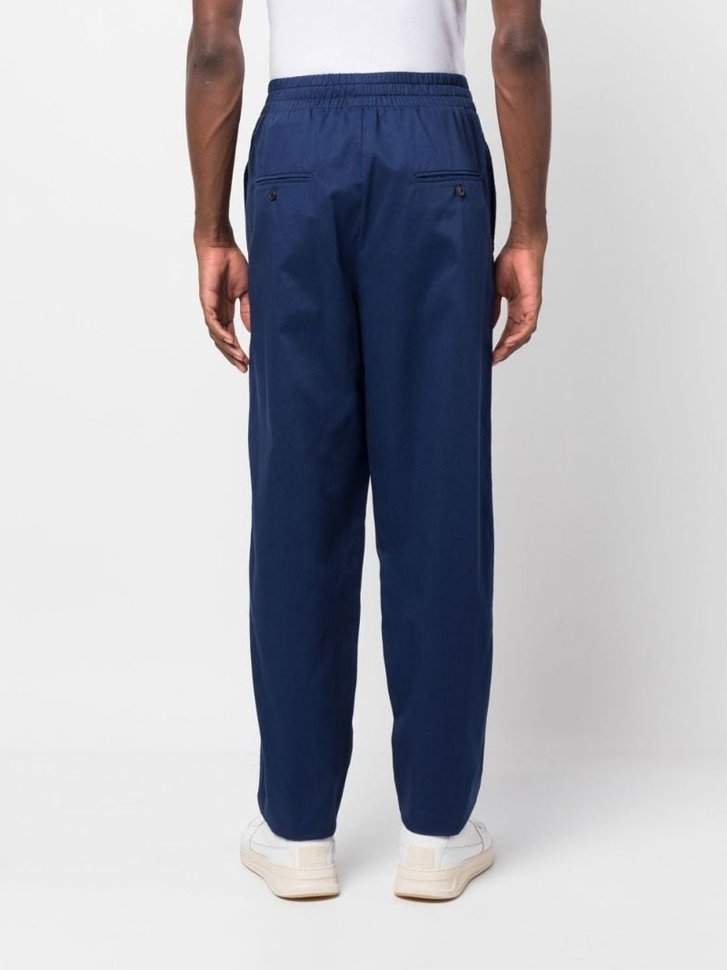 cotton straight-leg trousers - 4