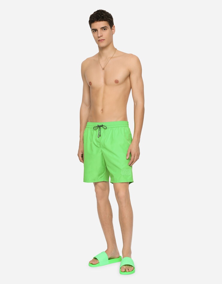 Mid-length swim trunks with 3D DG logo - 2