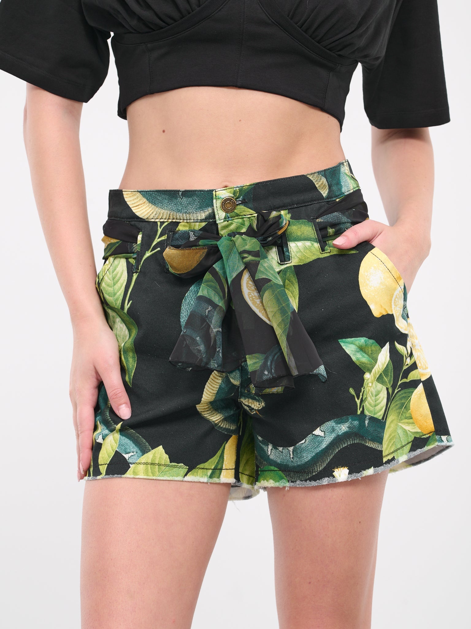 Lemon Print Shorts - 4