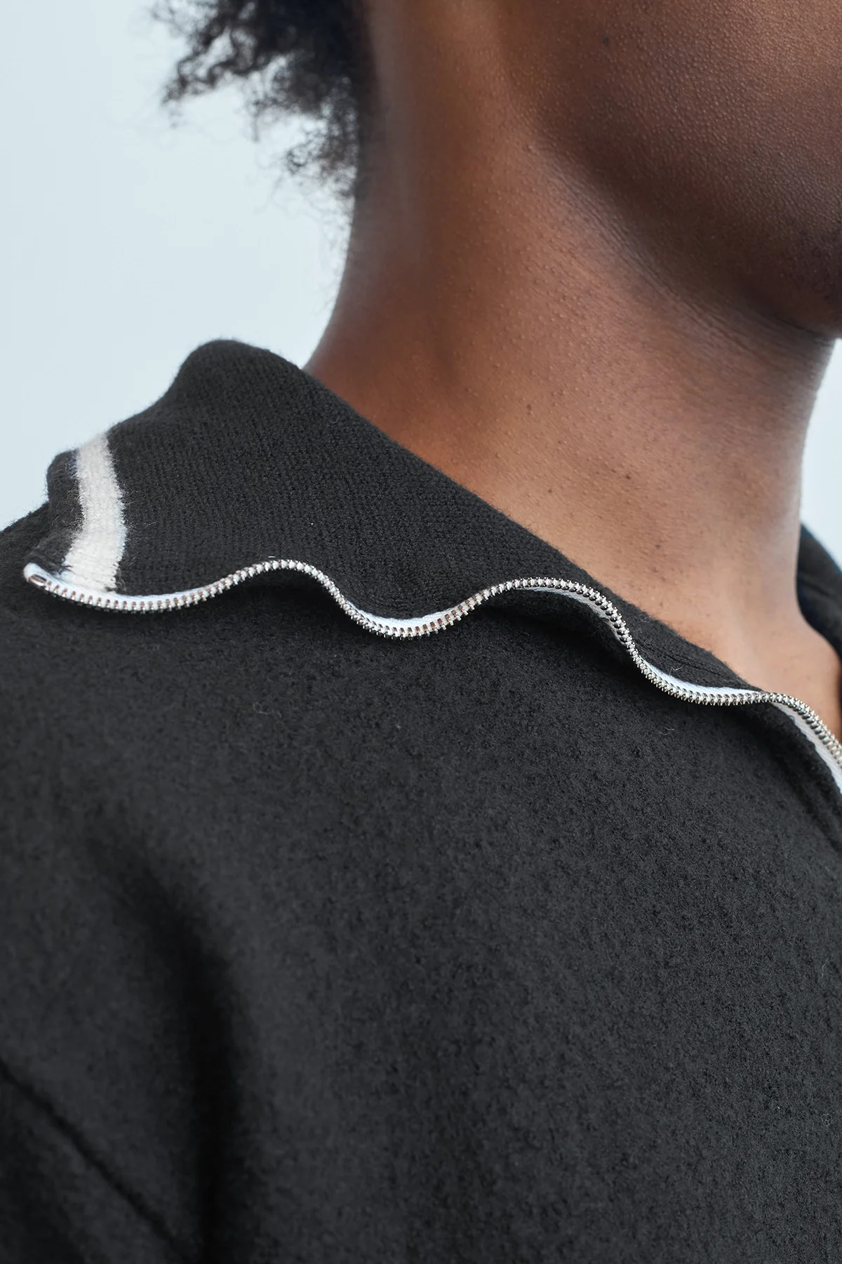 Maison Margiela Zip Up Sweater Black/Off White - 4
