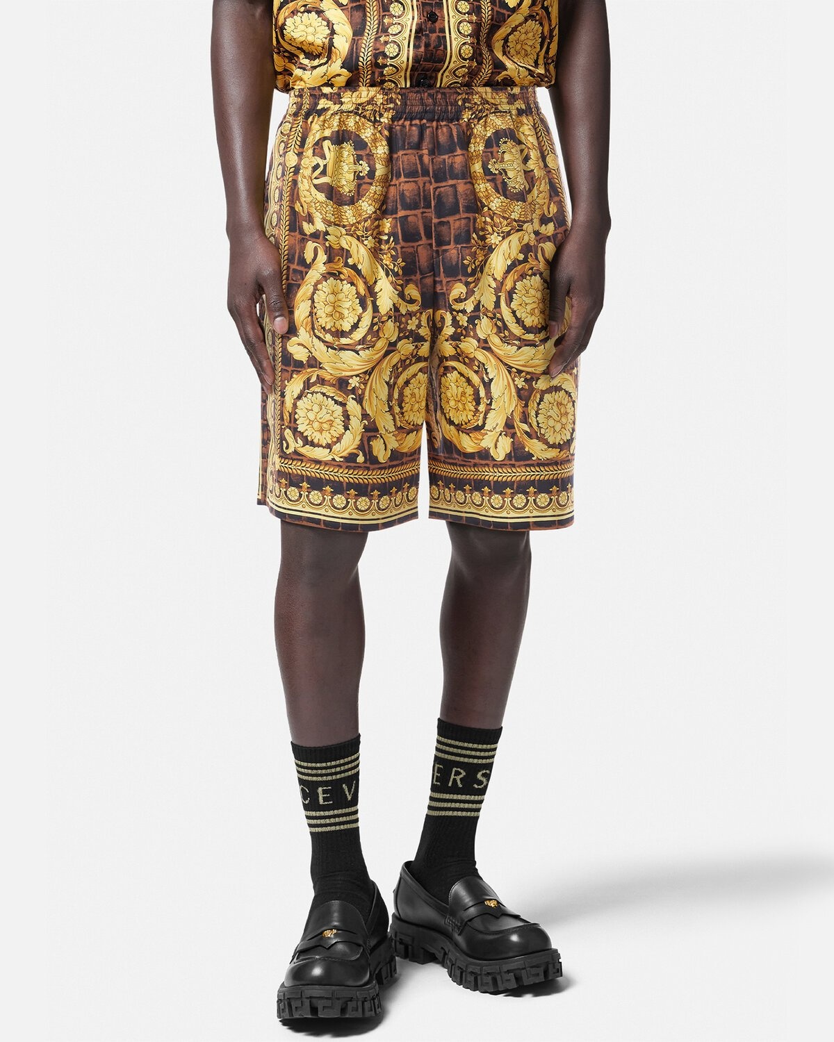 Baroccodile Silk Shorts - 3
