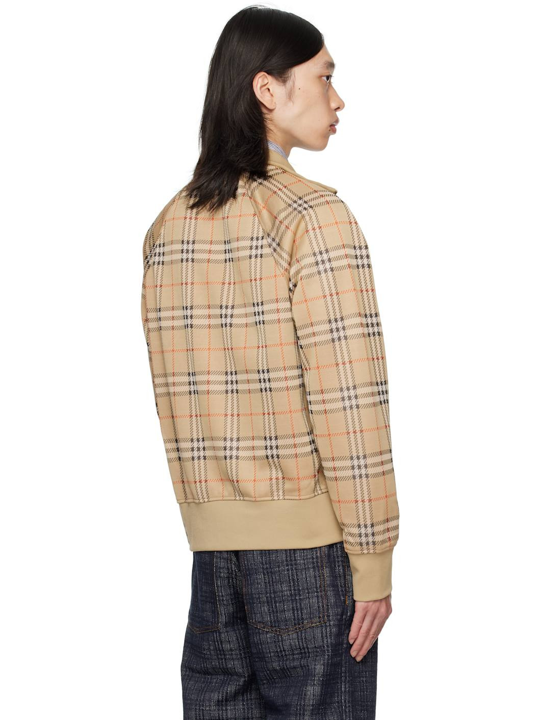 Beige Check Sweatshirt - 3