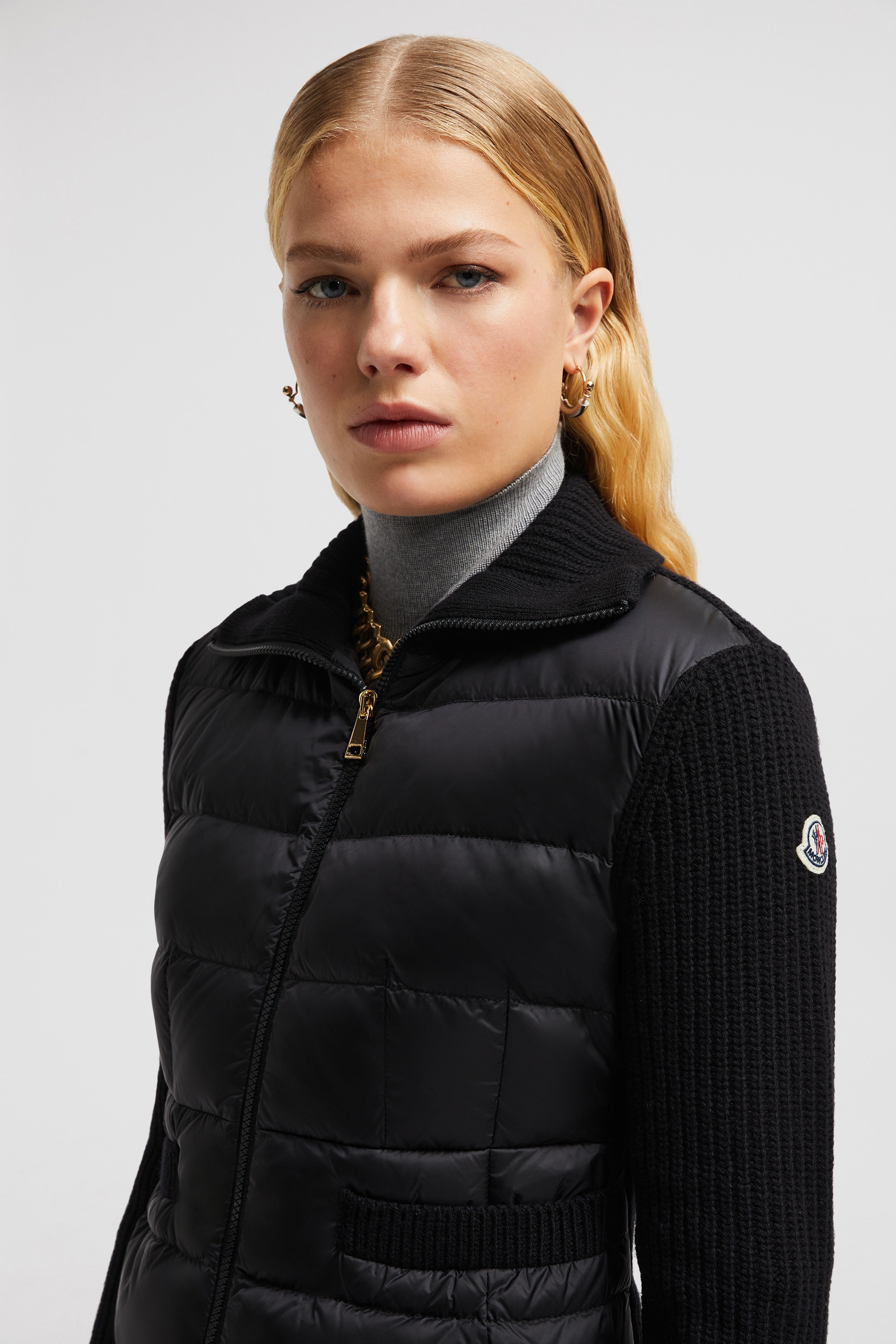 Padded Wool Zip-Up Cardigan - 4