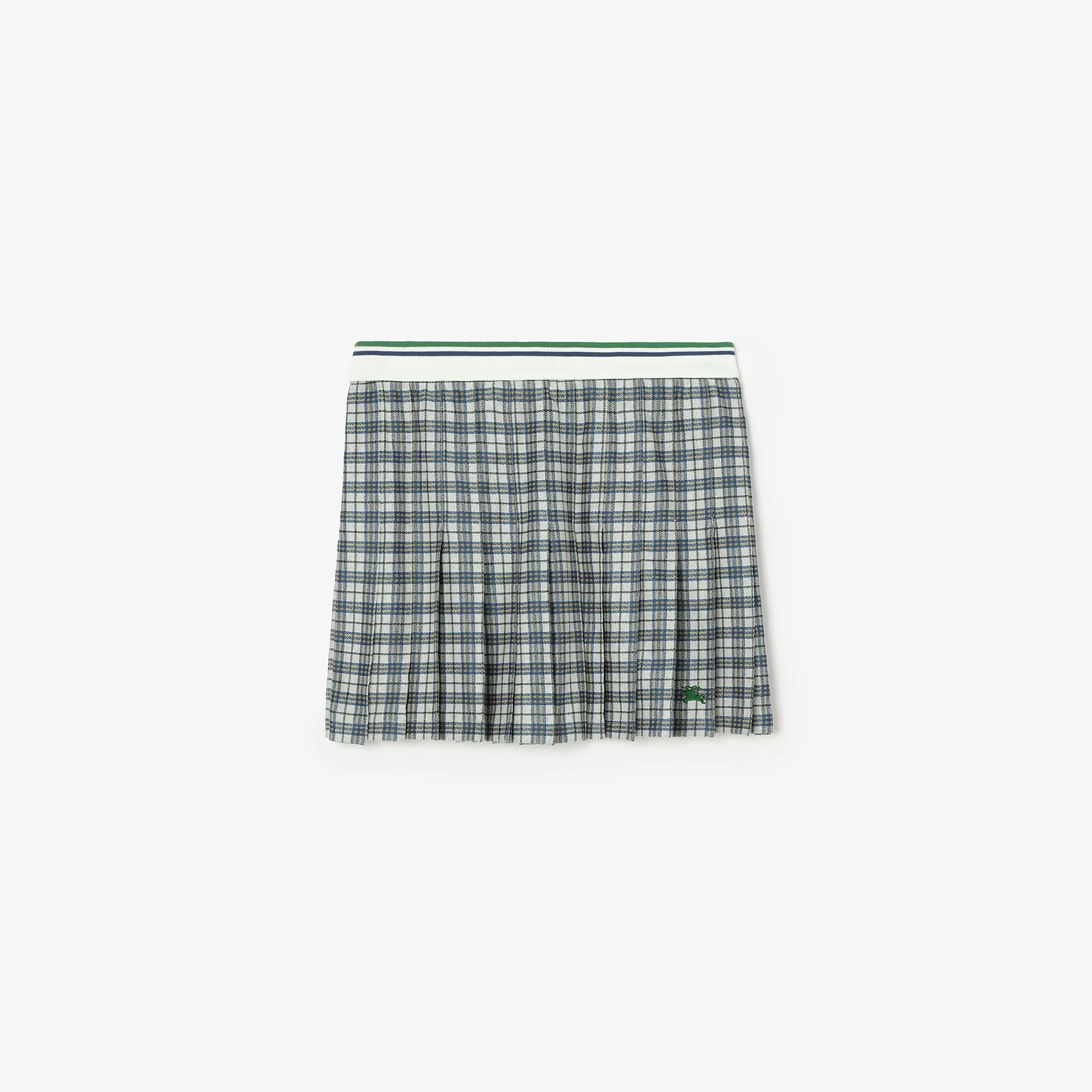 Pleated Check Jersey Mini Skirt - 1