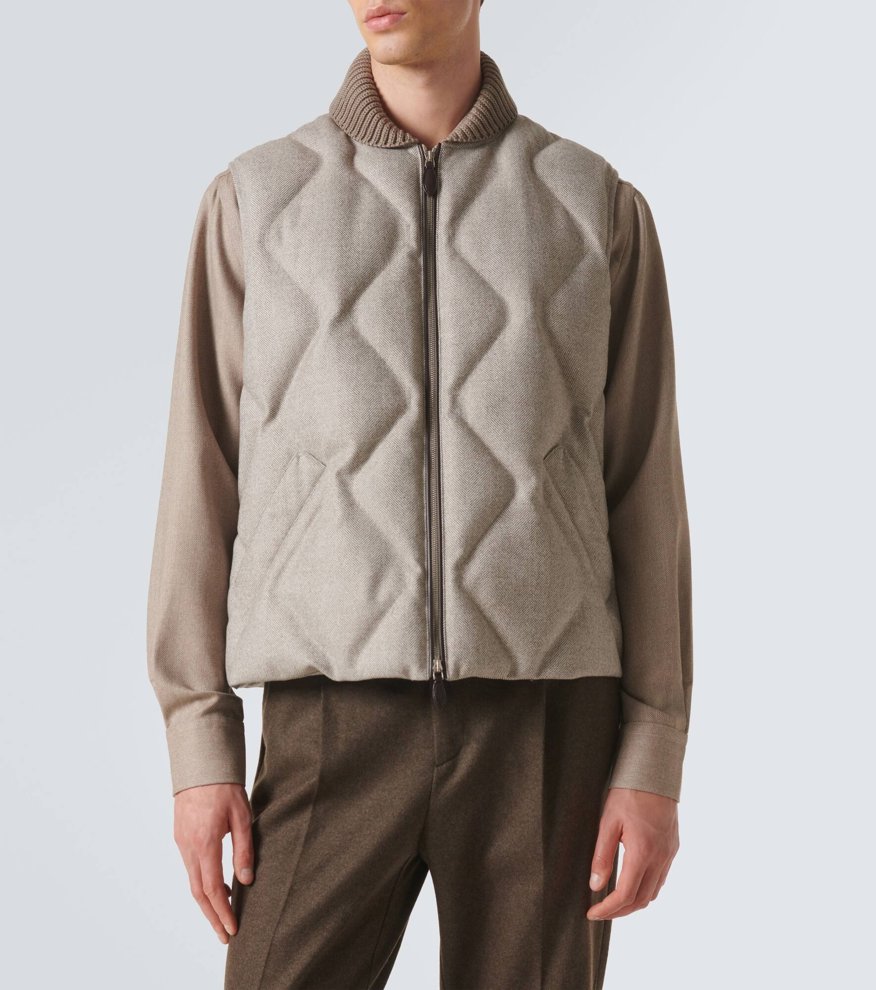 Herringbone wool puffer vest - 3