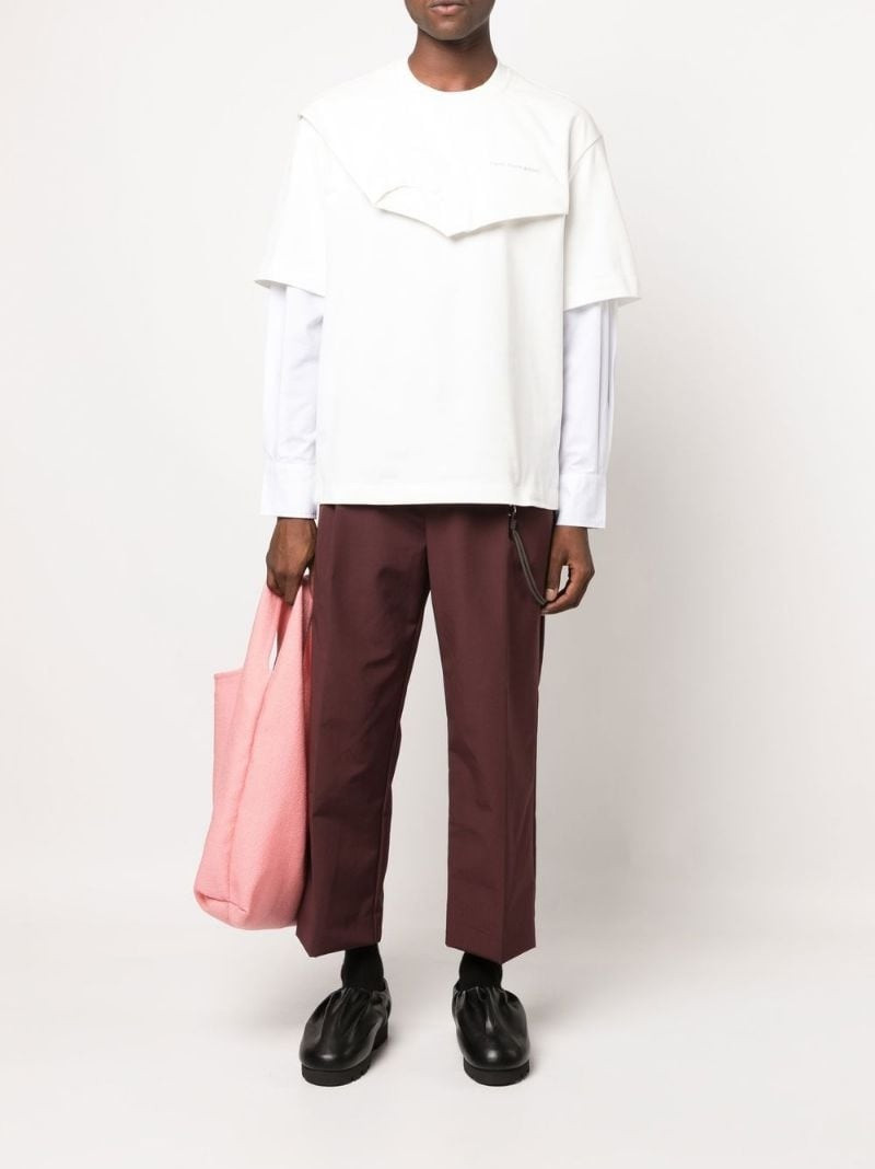 FENG CHEN WANG logo-embroidered layered sweatshirt outlook