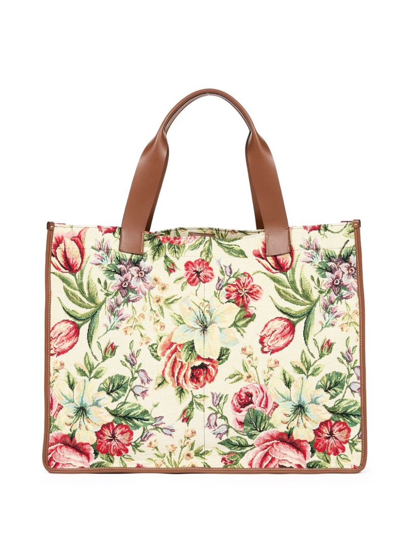 Maison Margiela large floral-print tote bag outlook