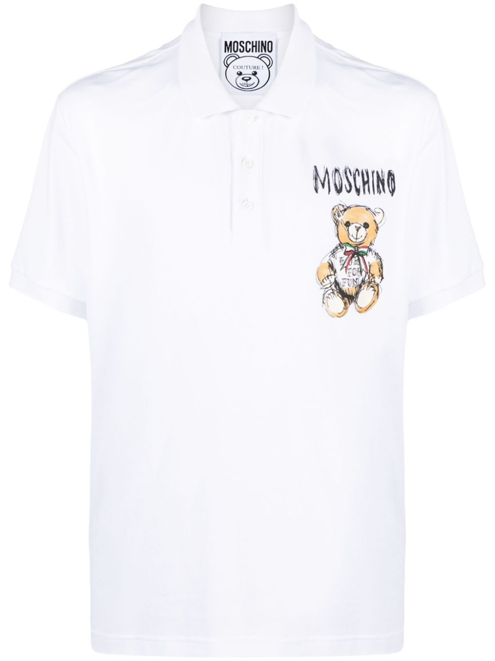 Teddy Bear-motif cotton polo shirt - 1