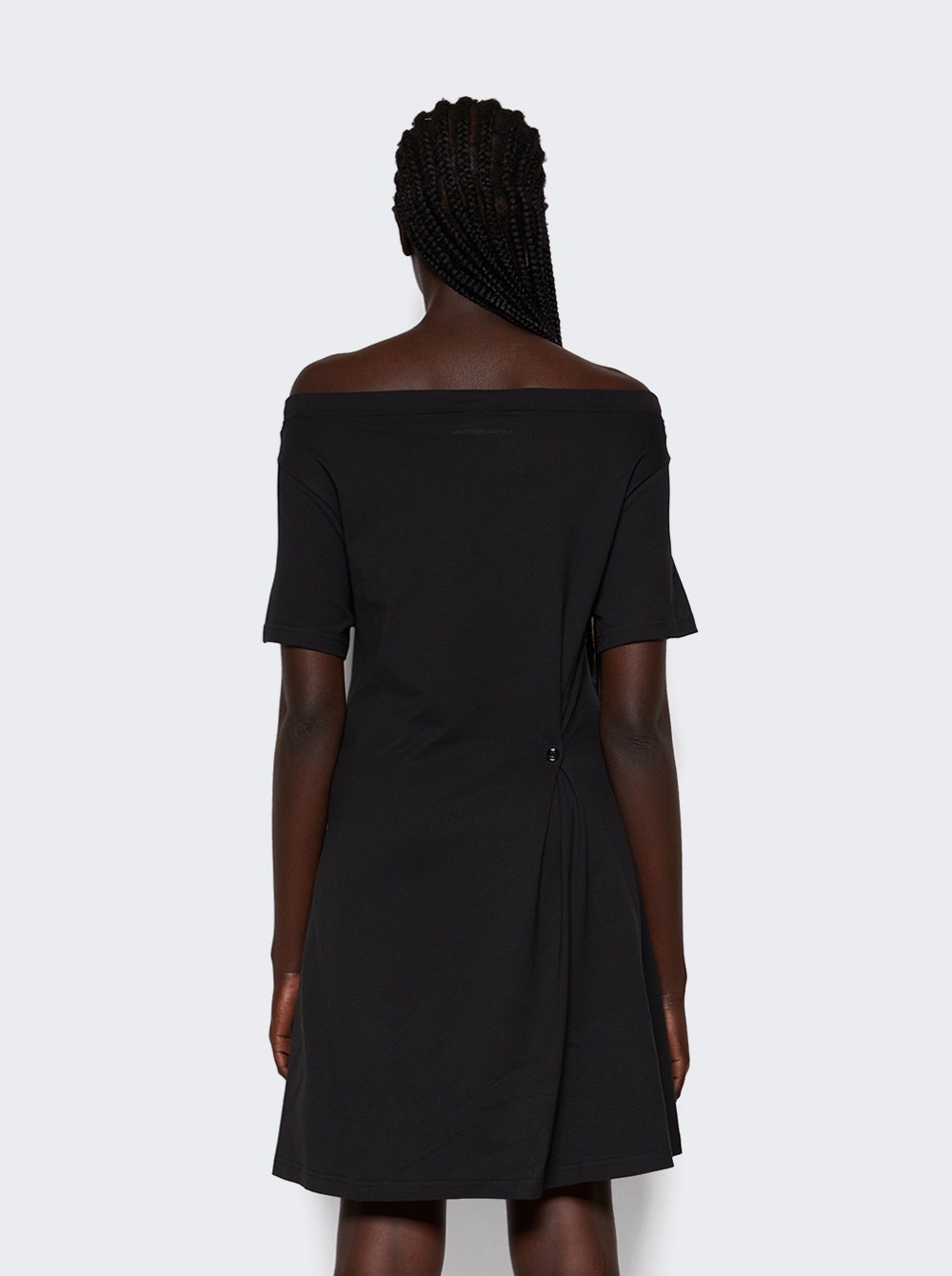 Boat Neck Mini Dress Black - 5